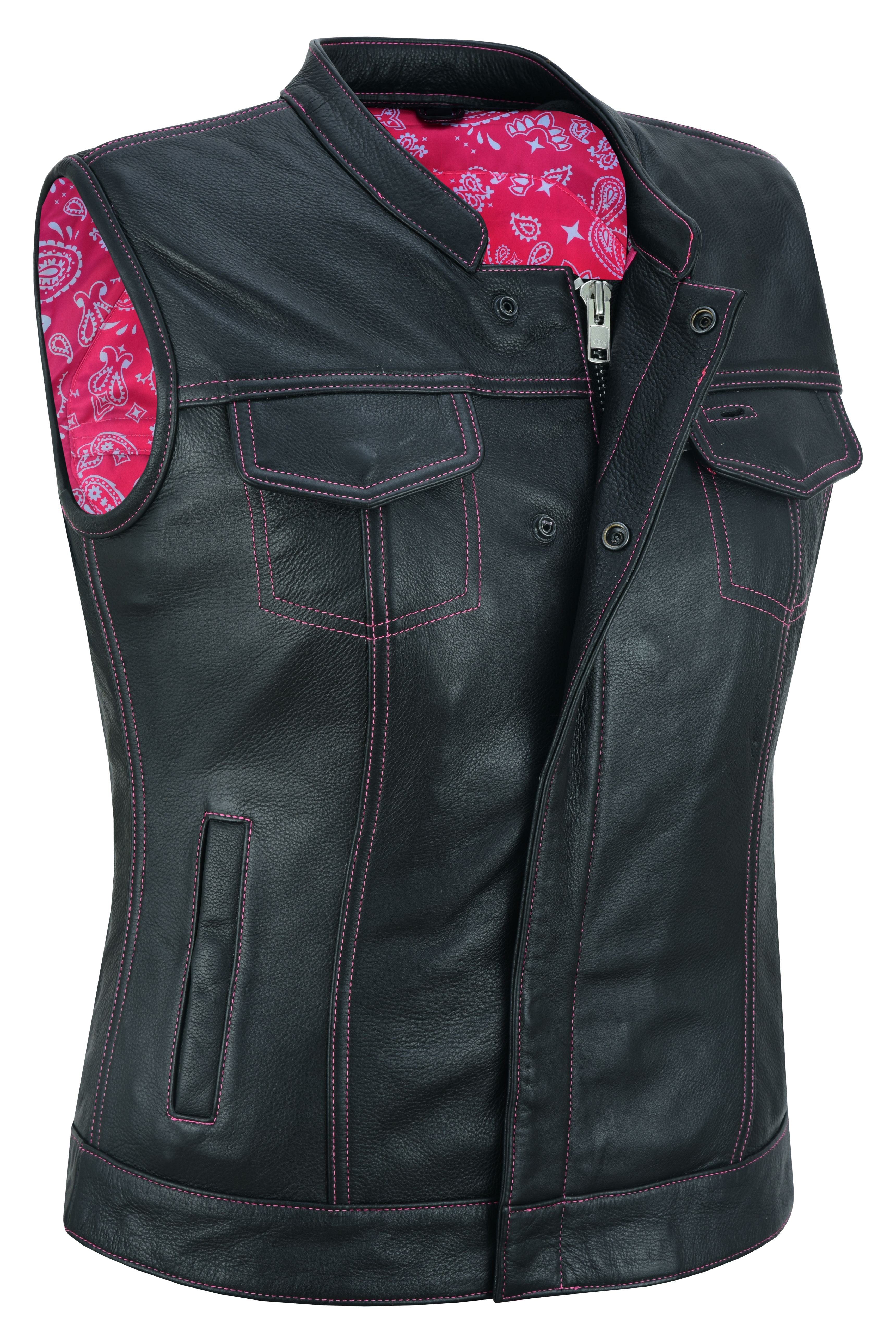 Lunula Women's leather motorcycle vest Women's Leather Vests Renegade Classics