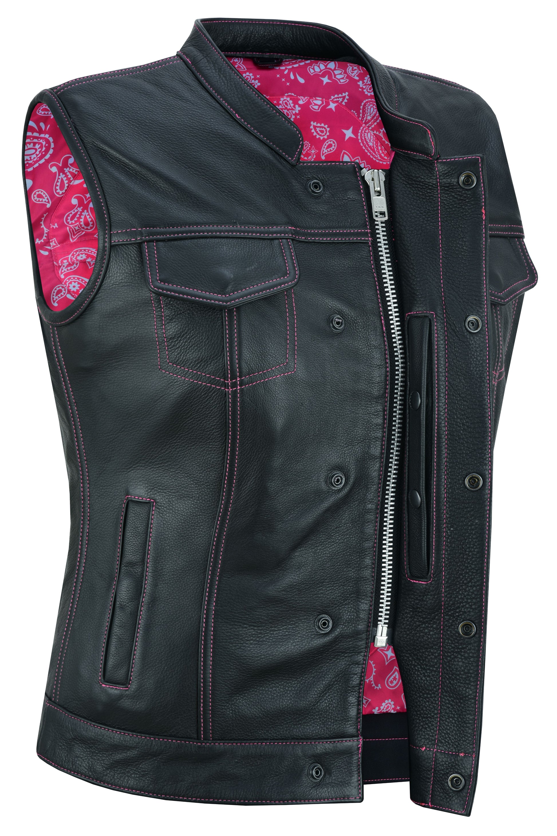 Lunula Women's leather motorcycle vest Women's Leather Vests Renegade Classics