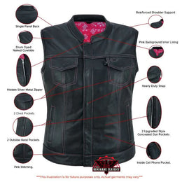 Lunula Women's leather motorcycle vest