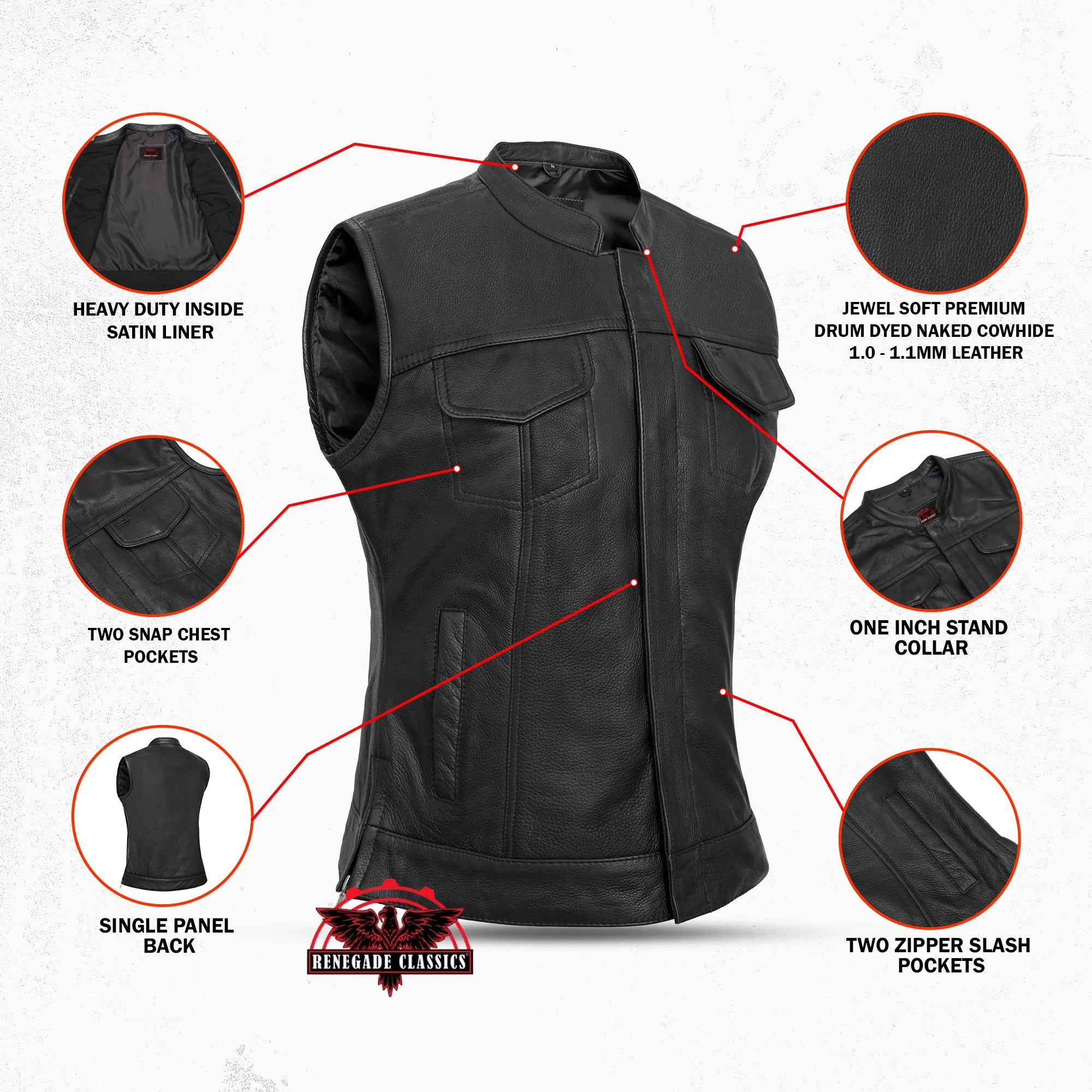 Maxillea™ Women's leather motorcycle vest