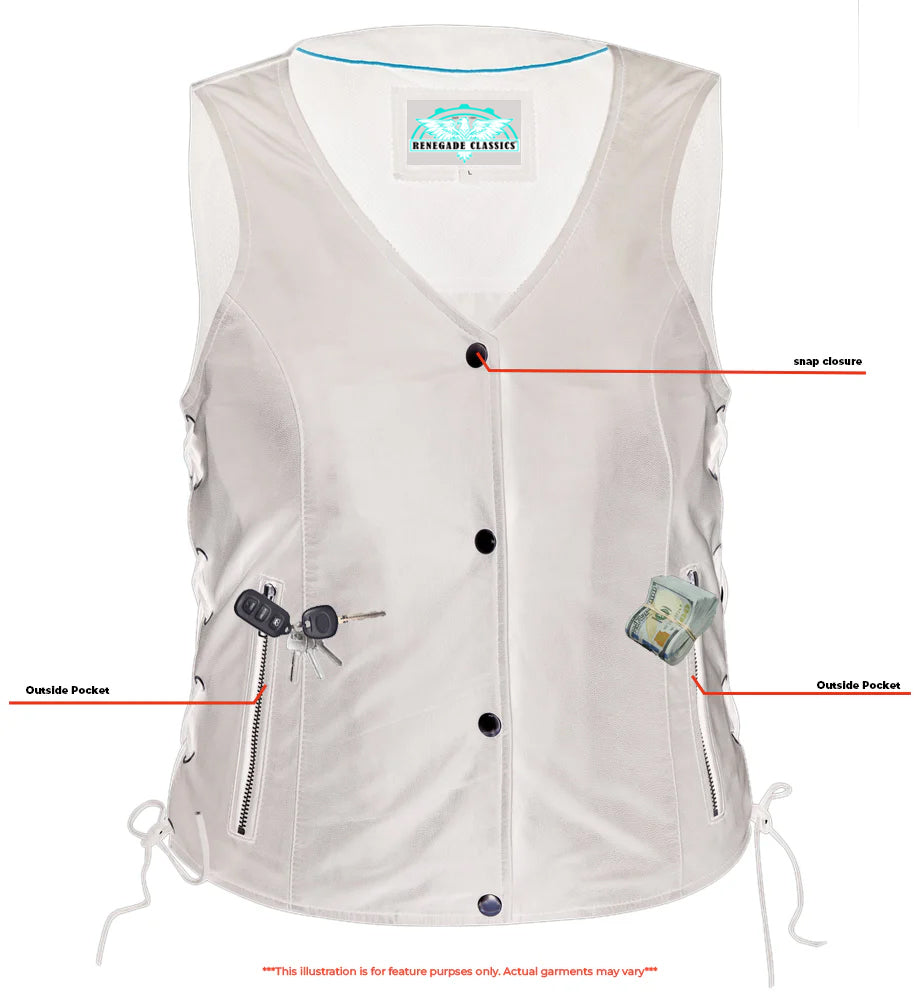 Ophora Women's leather motorcycle vest