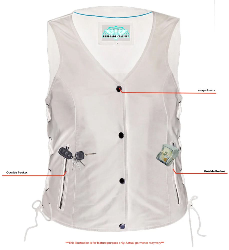 Ophora Women's leather motorcycle vest