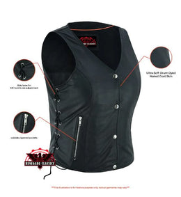 Ophora Women's leather motorcycle vest