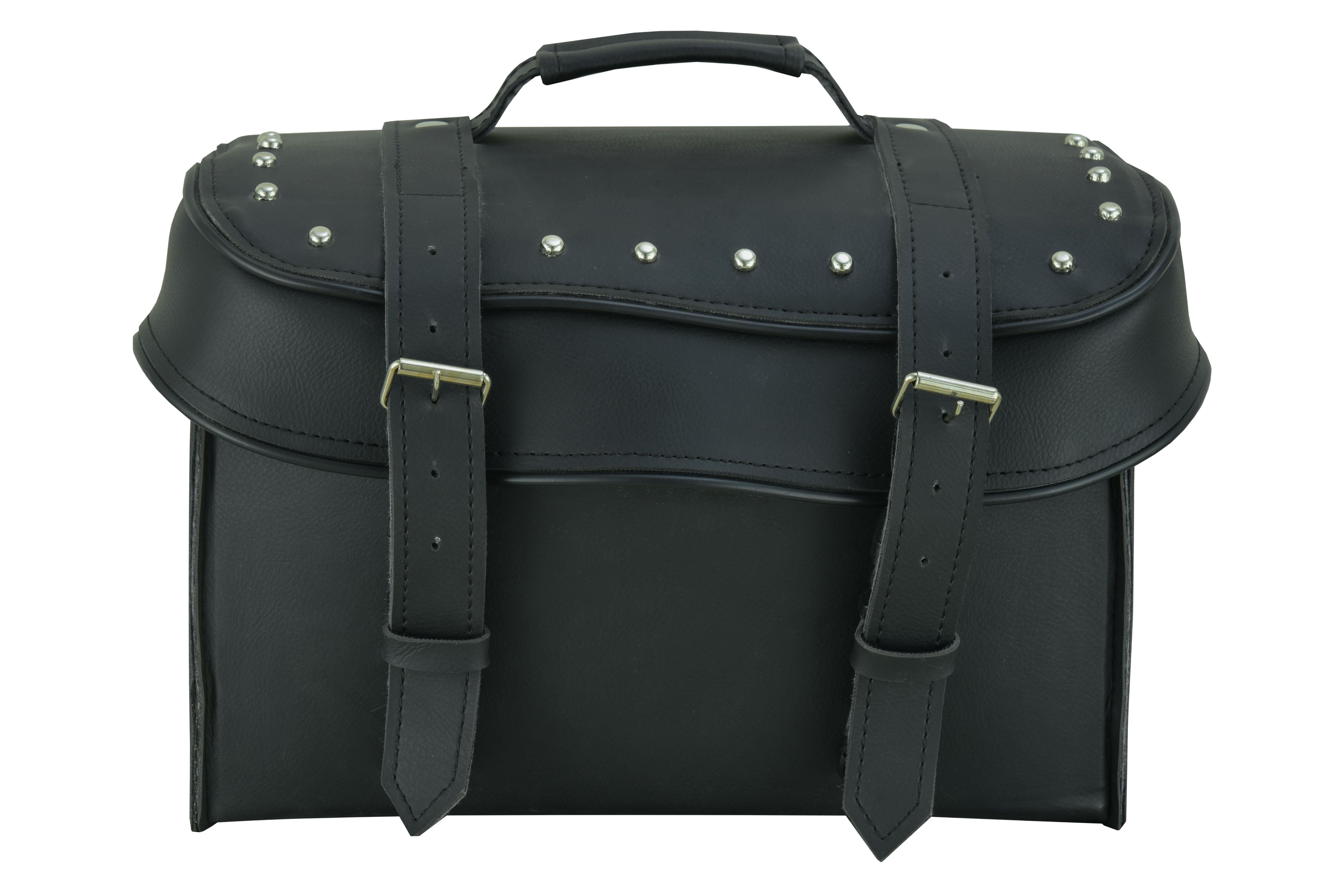 DS Leather Black PVC Large 4 Piece Motorcycle Touring Tail Bag wi Sissy Bar Bags Renegade Classics