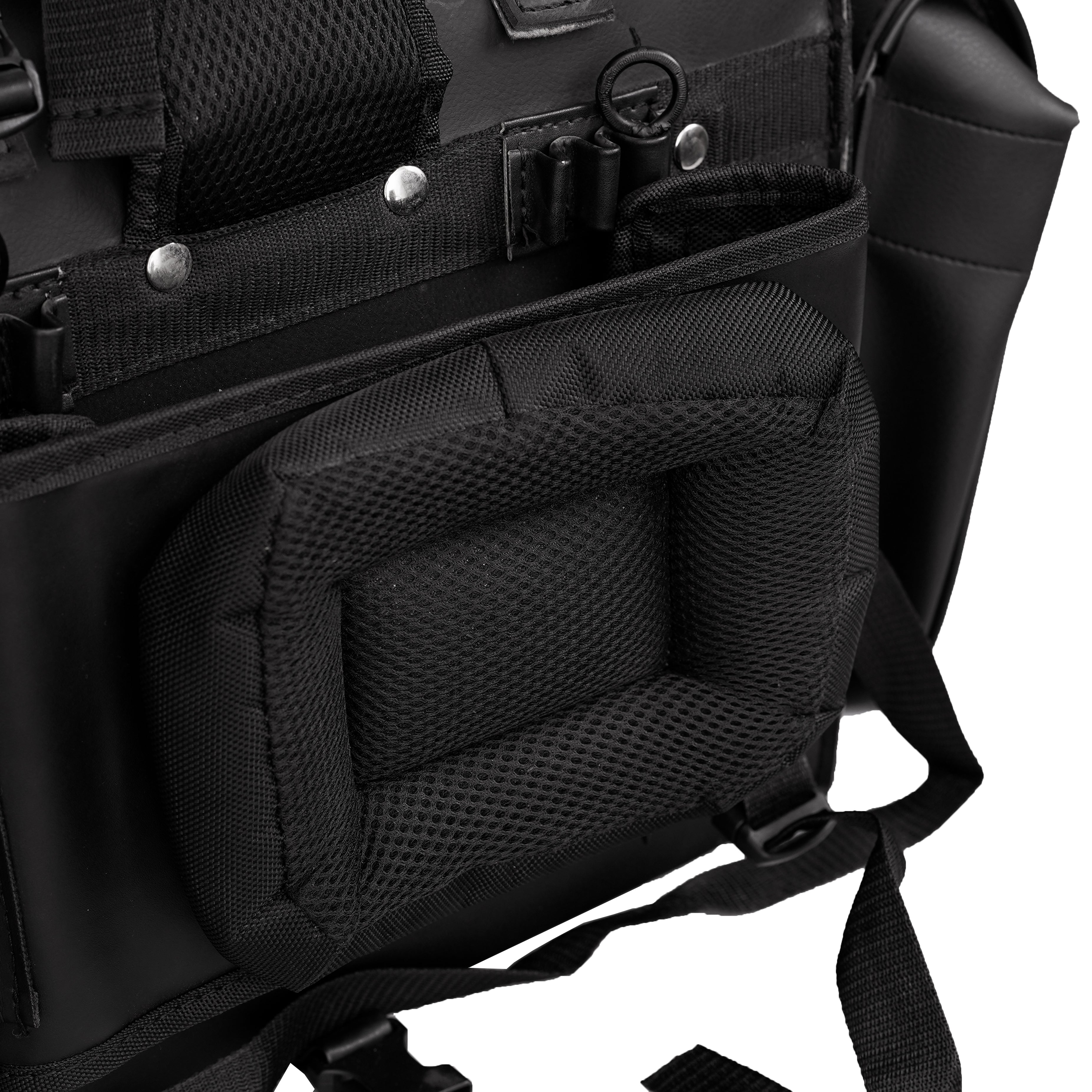 Leather Black PVC Large 4 Piece Motorcycle Touring Tail Bag wi