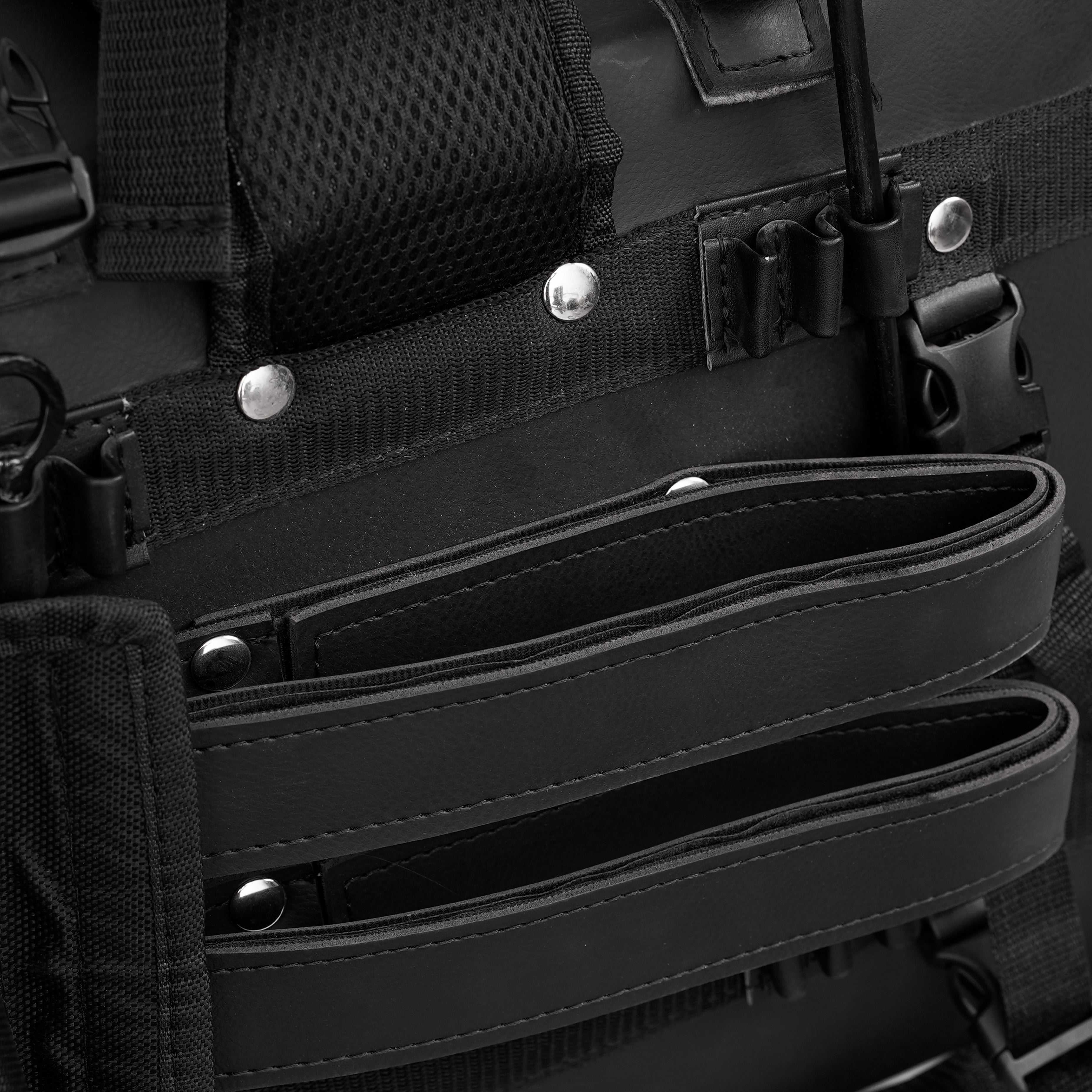 Leather Black PVC Large 4 Piece Motorcycle Touring Tail Bag wi