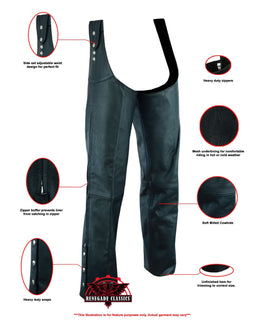 Uniex  Unisex  leather motorcycle chaps