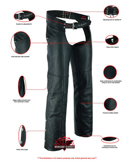 Wrangler leather motorcycle chaps - Black