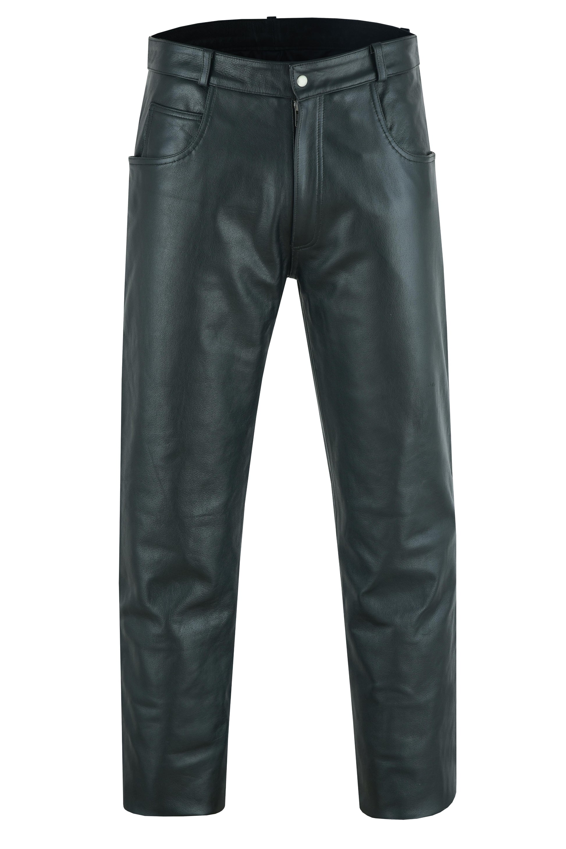 Onedrive Men's Black leather motorcycle pants Chaps & Pants Biker Universe