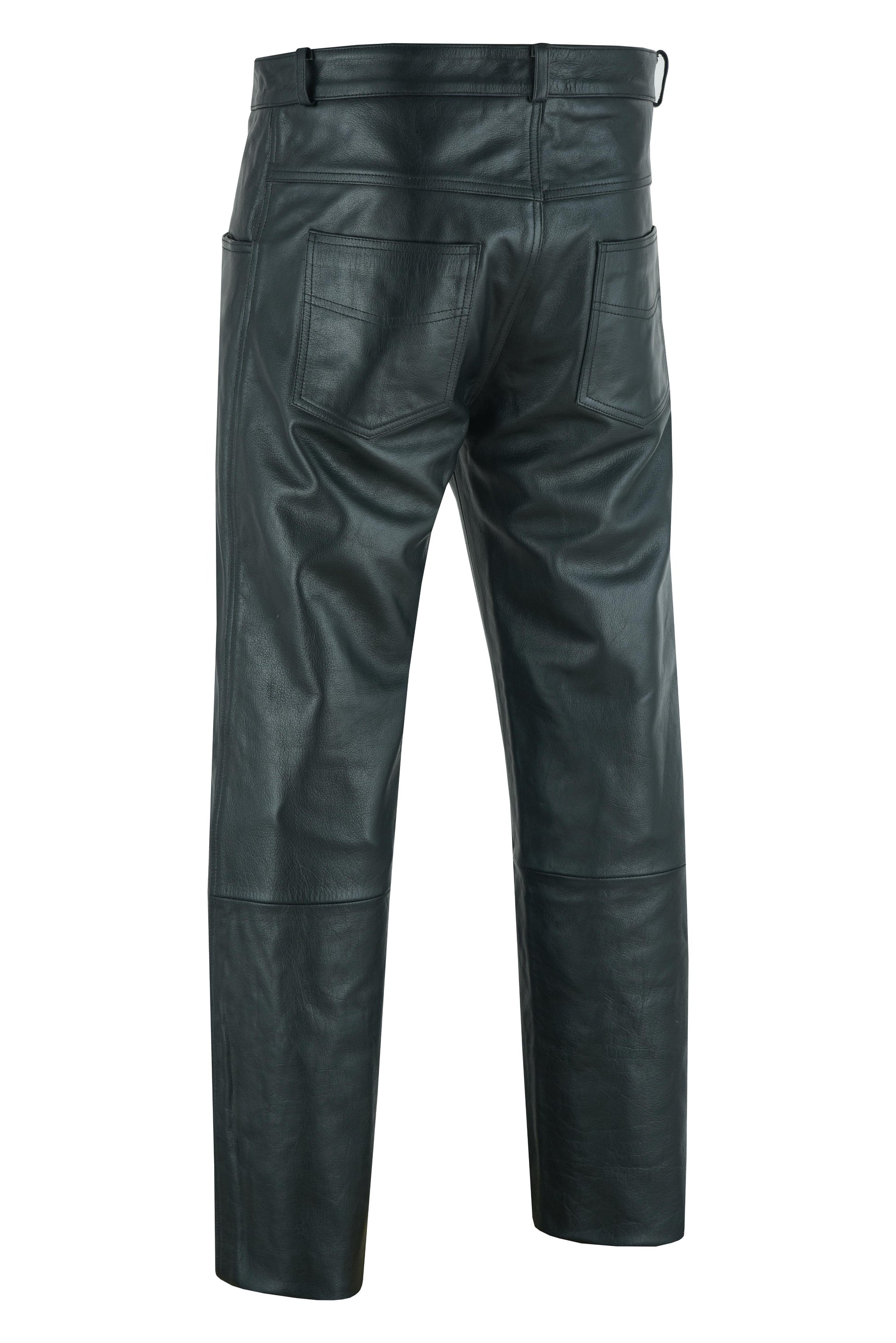 Onedrive Men's Black leather motorcycle pants Chaps & Pants Biker Universe