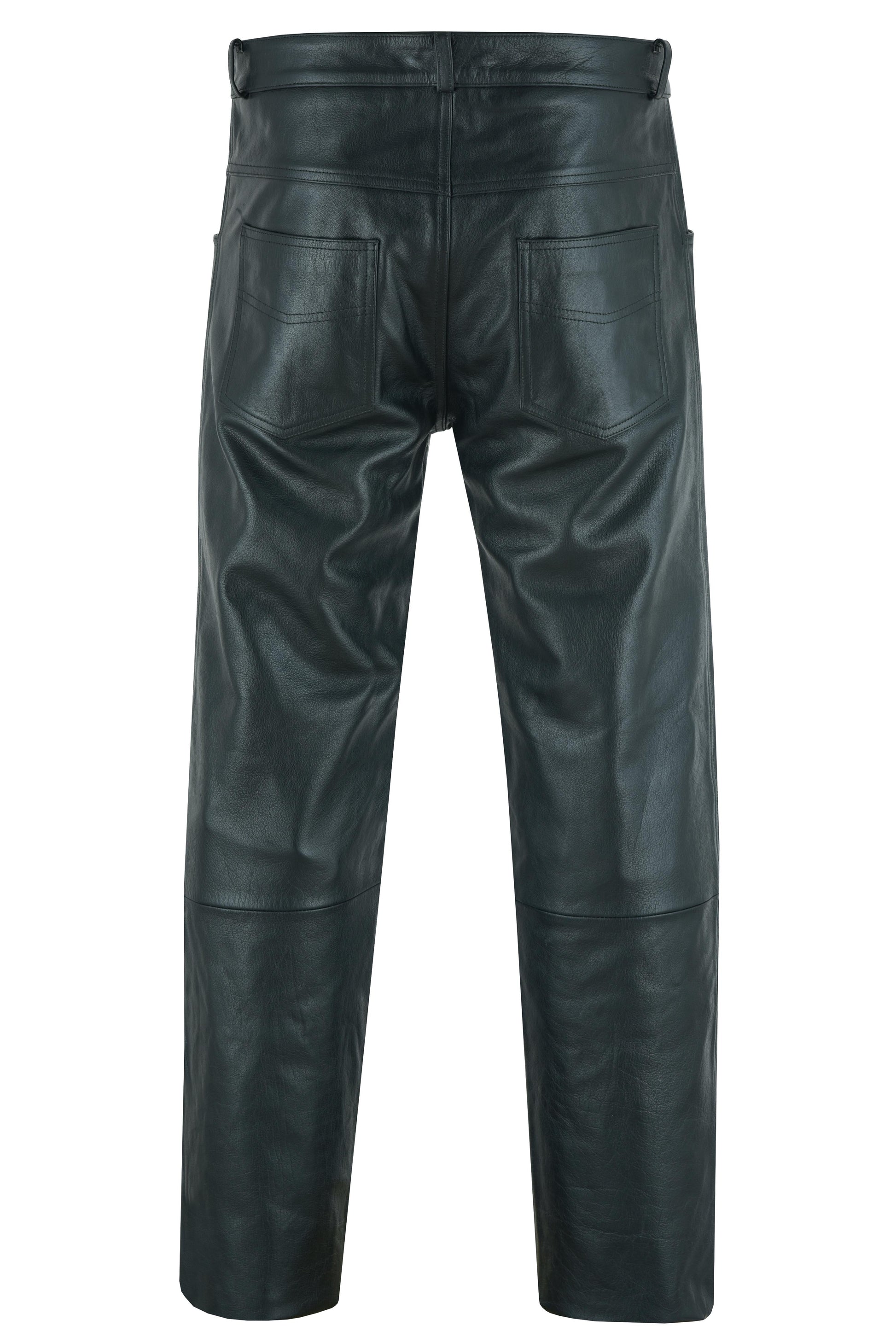 Onedrive Men's Black leather motorcycle pants Chaps & Pants Biker Universe