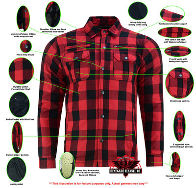 Alpha Check Men's Plaid Flannel Shirt - Blue and Black Shaded Flannel Renegade Classics