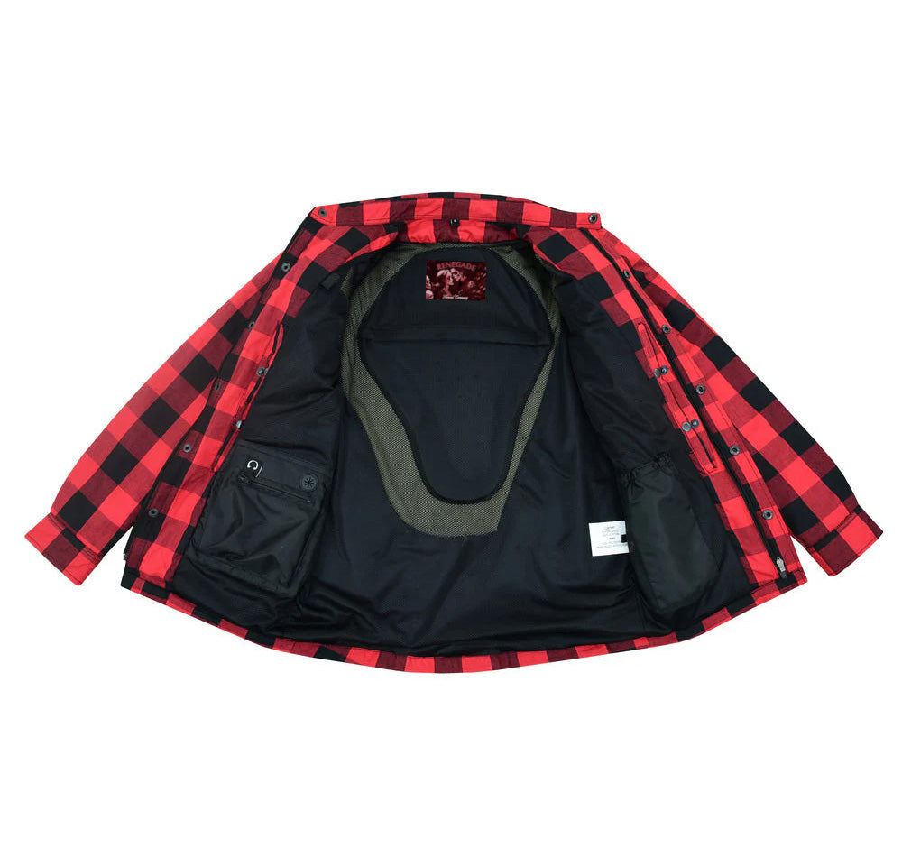 Alpha Check Men's Plaid Flannel Shirt - Blue and Black Shaded Flannel Renegade Classics