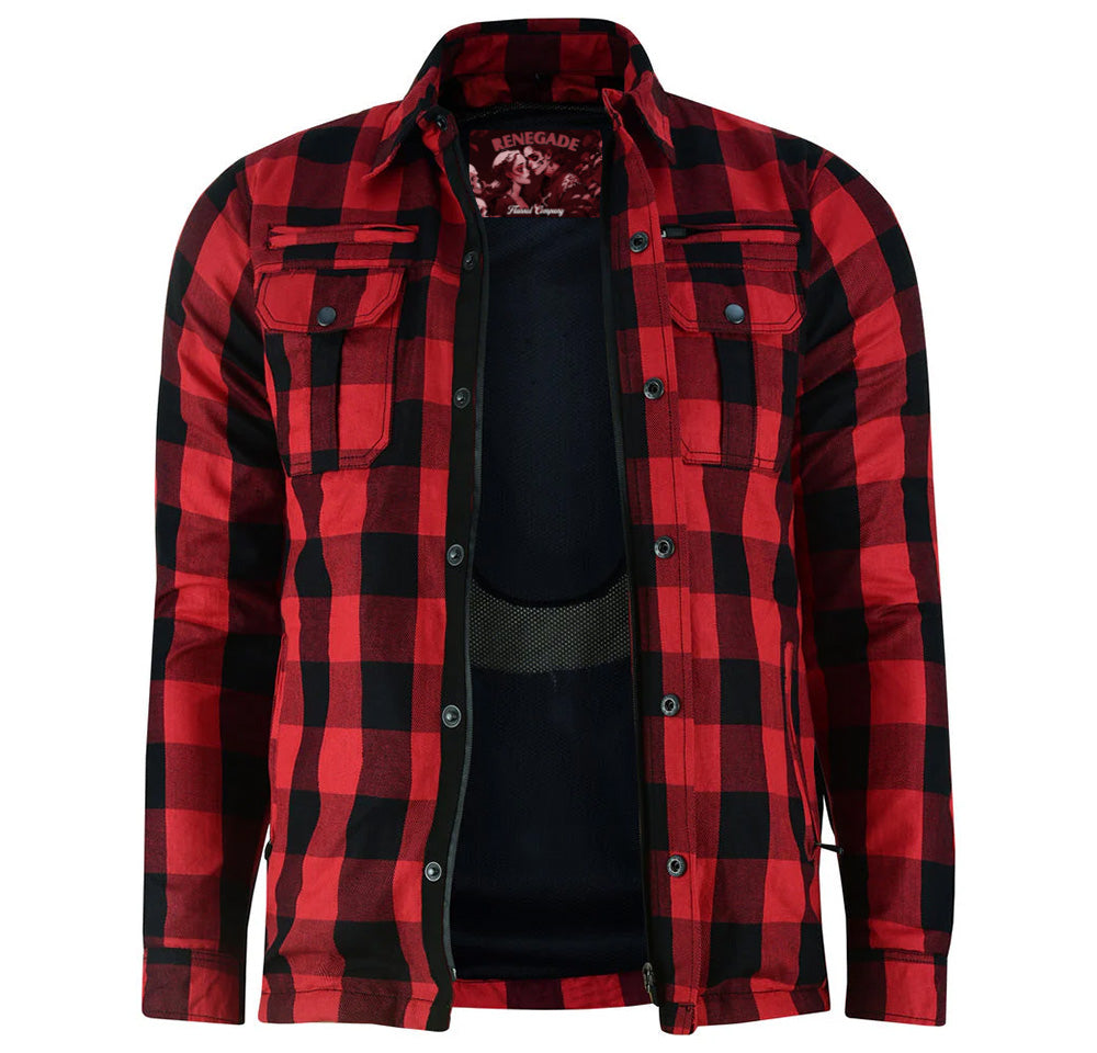 Alpha Check Men's Plaid Flannel Shirt - Blue and Black Shaded Flannel Renegade Classics