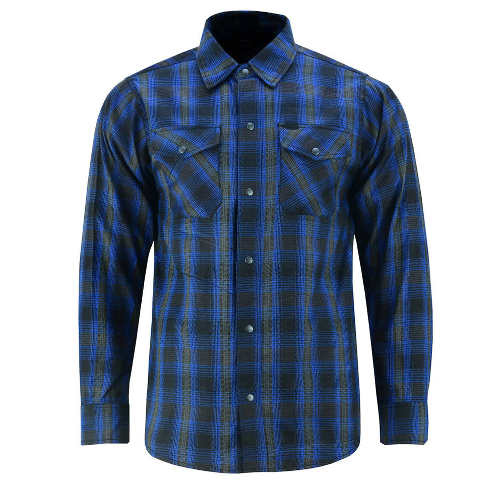 Alpha Check Men's Daze Plaid Flannel Shirt - Blue and Black