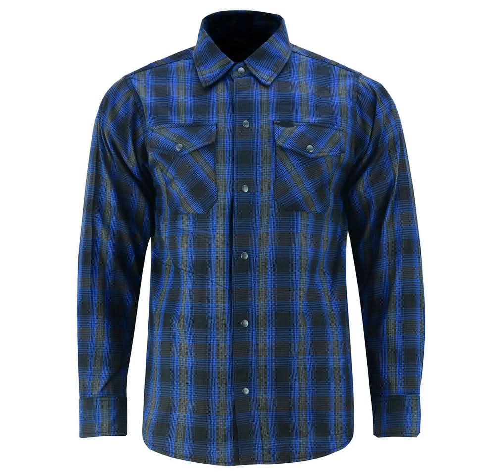 Alpha Check Men's Daze Plaid Flannel Shirt - Blue and Black Flannel Renegade Classics