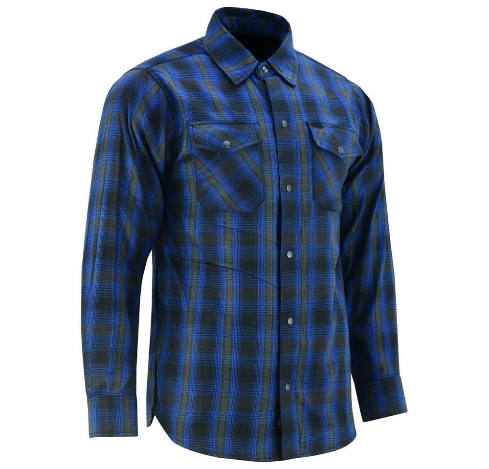 Alpha Check Men's Daze Plaid Flannel Shirt - Blue and Black Flannel Renegade Classics