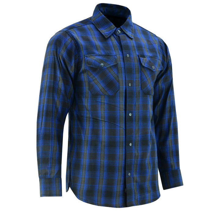 Alpha Check Men's Daze Plaid Flannel Shirt - Blue and Black