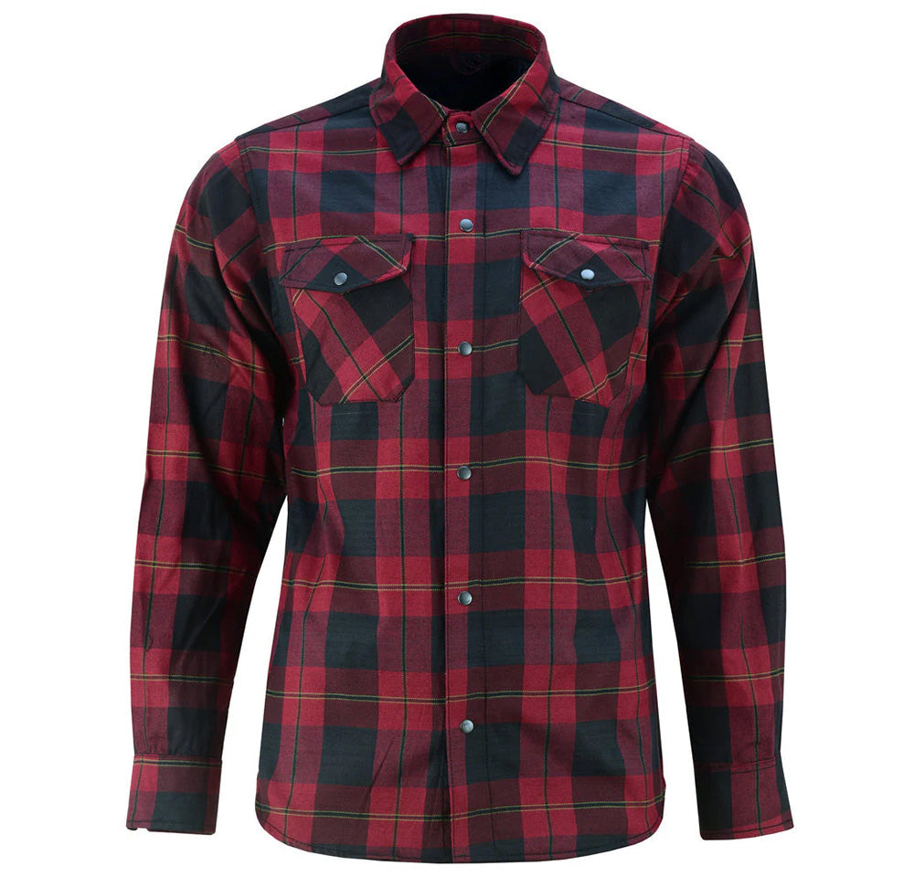 Alpha Check Men's Adventure Plaid Flannel Shirt - Red and Black