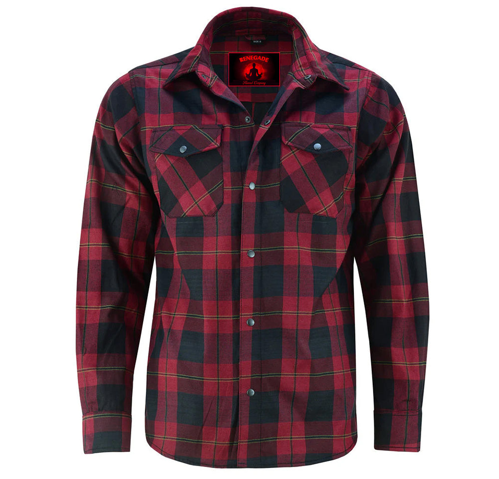 Alpha Check Men's Adventure Plaid Flannel Shirt - Red and Black