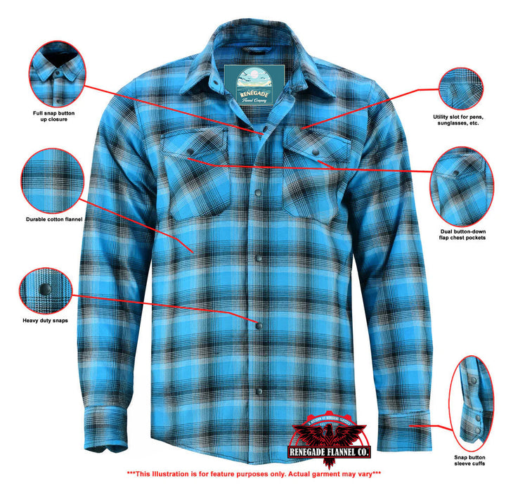 Alpha Check Skyline Edge Men's Blue and Black Flannel Shirt