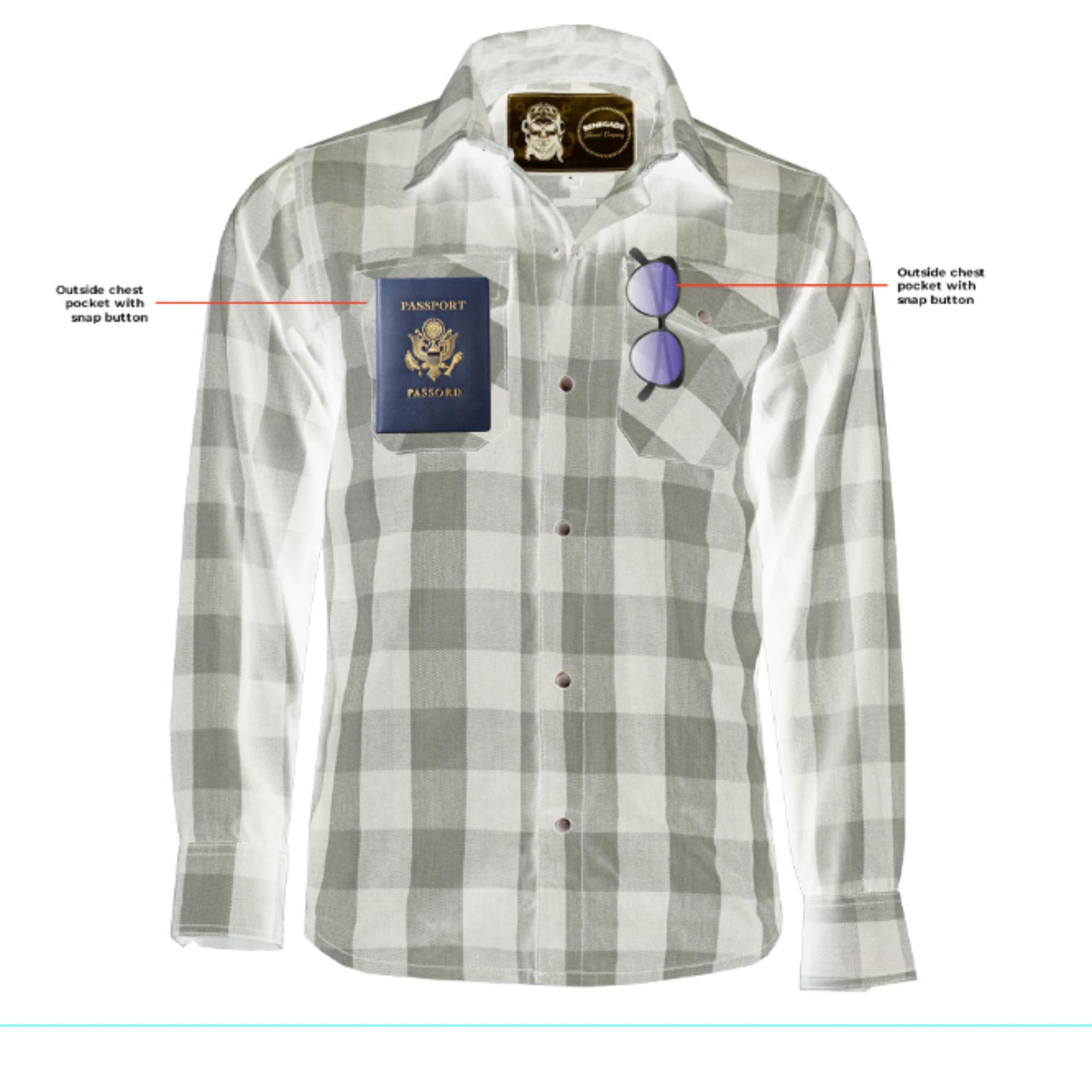 Gray Ride Men's Classic Plaid Flannel Shirt - Black & Gray Flannels Renegade Classics
