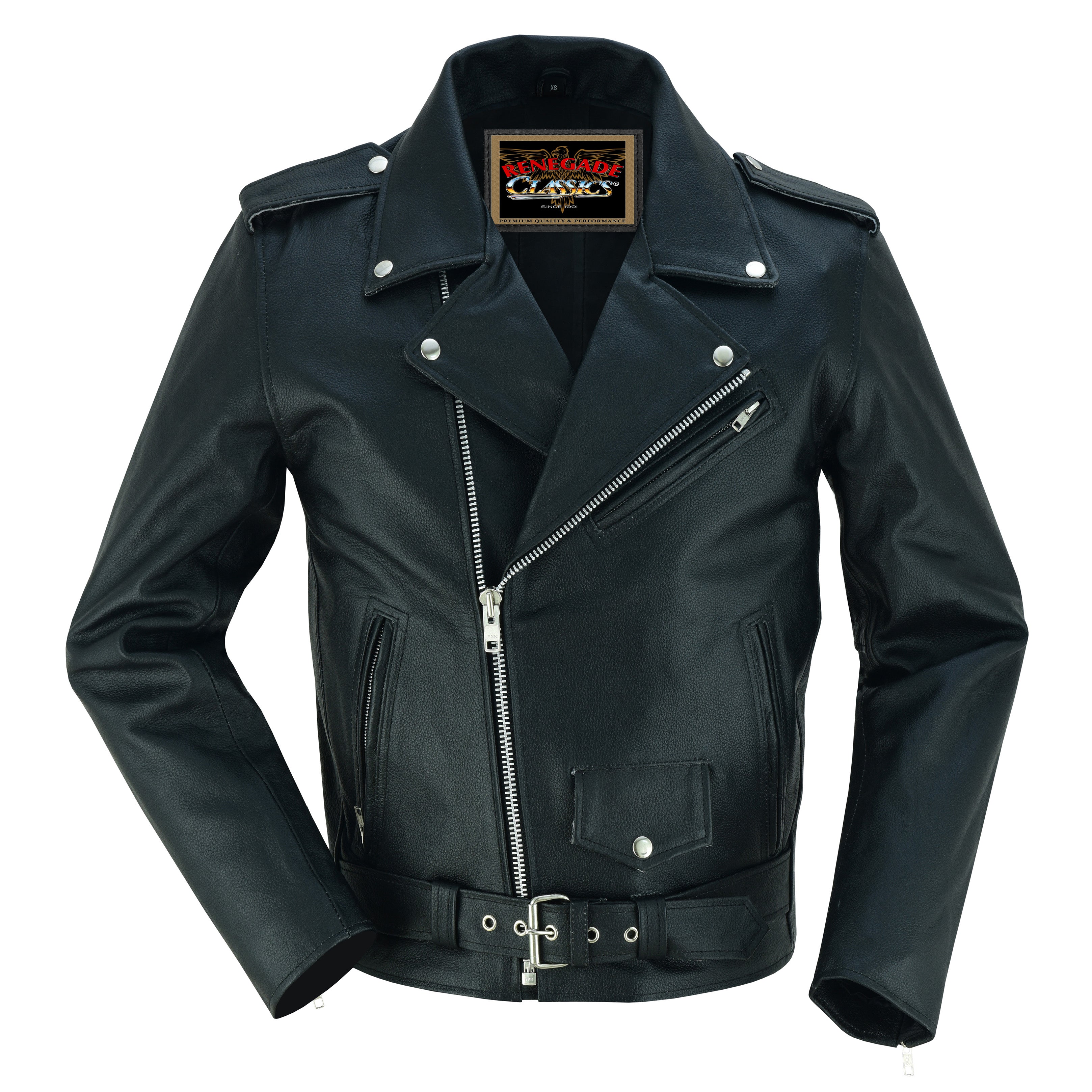 Dawn Rider Men's Premium Black Leather Motorcycle Jacket Dawn Rider Men's Premium Black Leather Motorcycle Jacket