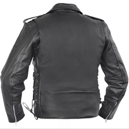 Classic Star Black Men's Leather Motorcycle Jacket