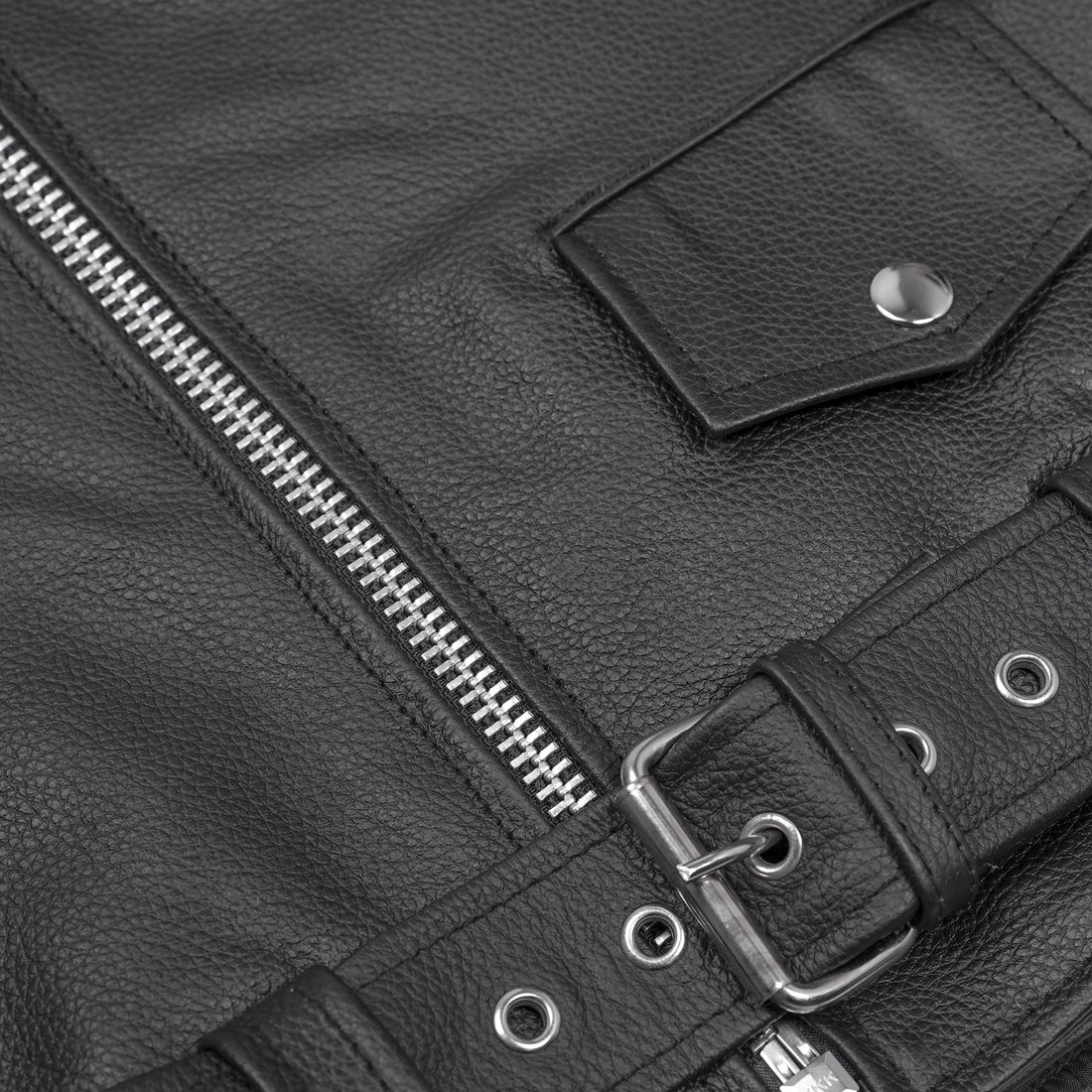 Classic Star Black Men's Leather Motorcycle Jacket