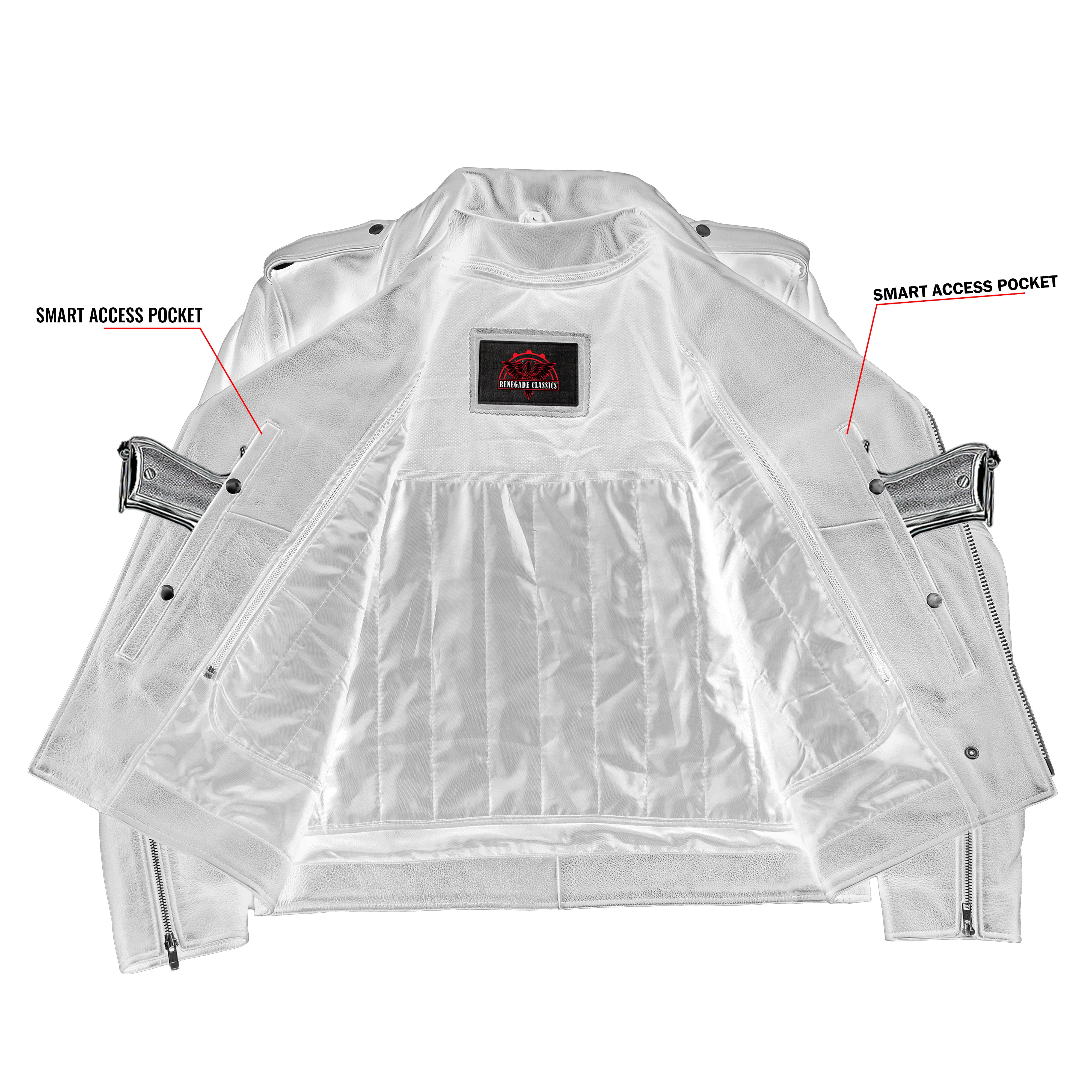 Jansen™ Men's Leather Motorcycle Jacket - Black