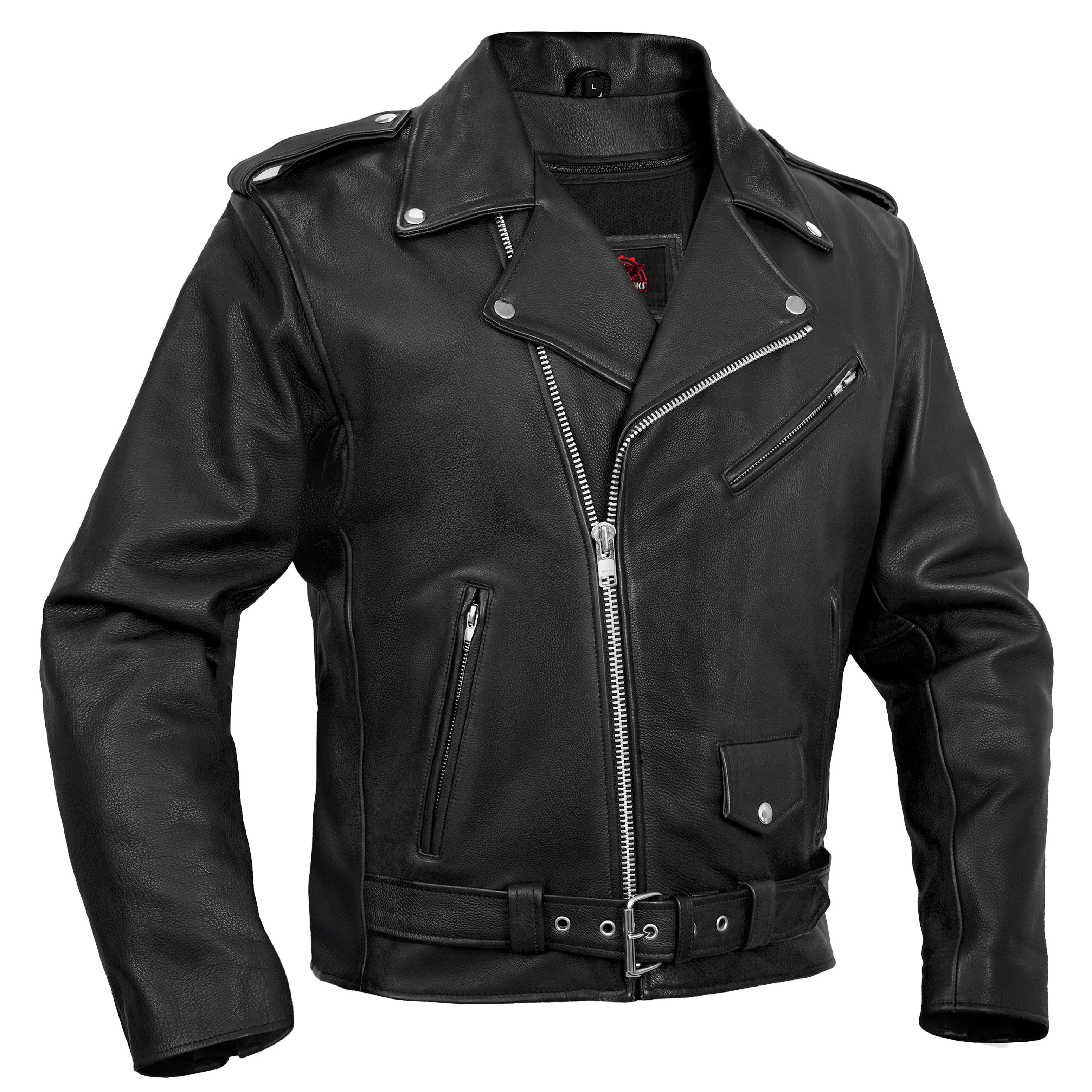 Jansen Men's Leather Motorcycle Jackets - Black