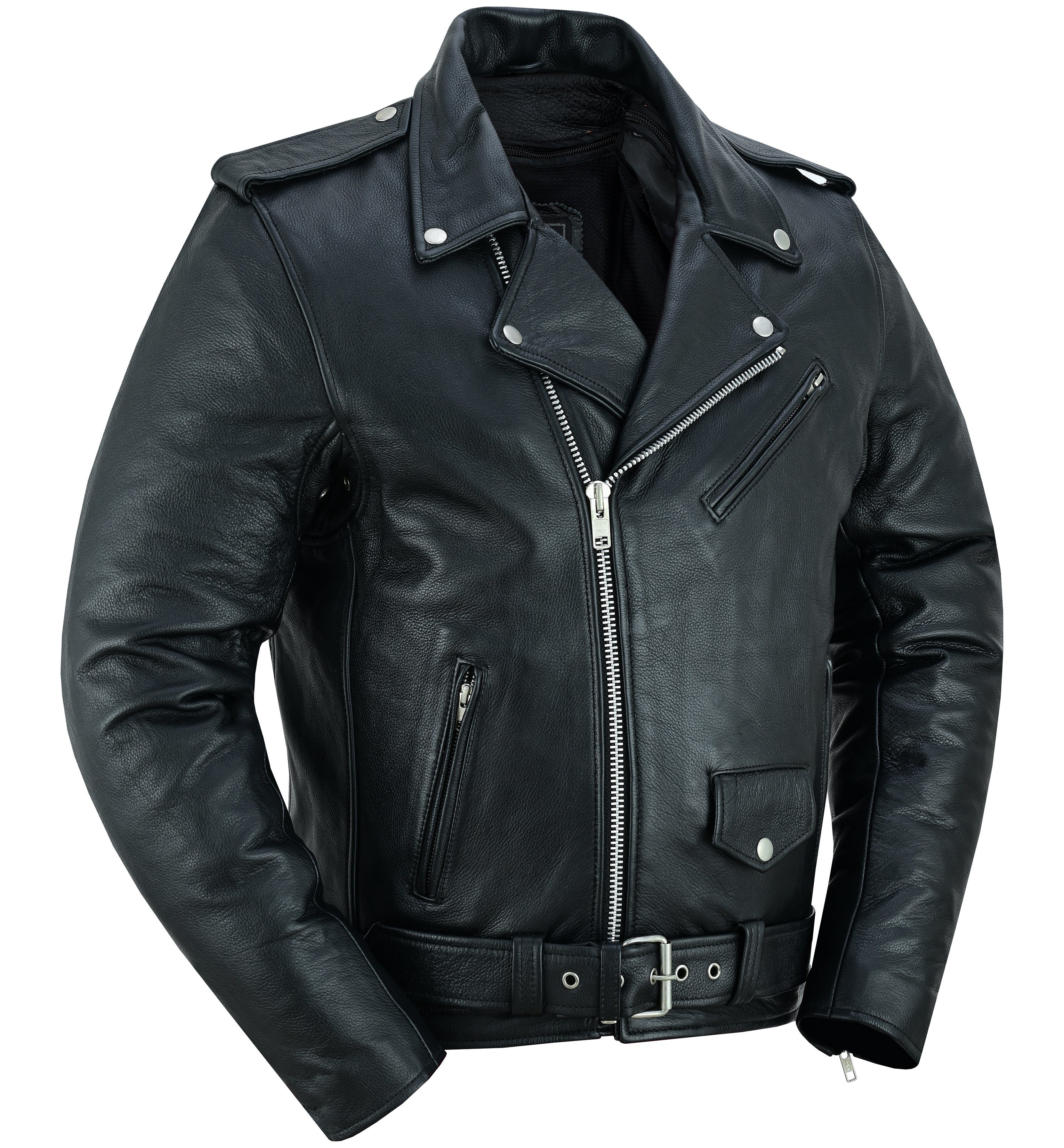 Leather motorcycle jacket and biker jacket on sale