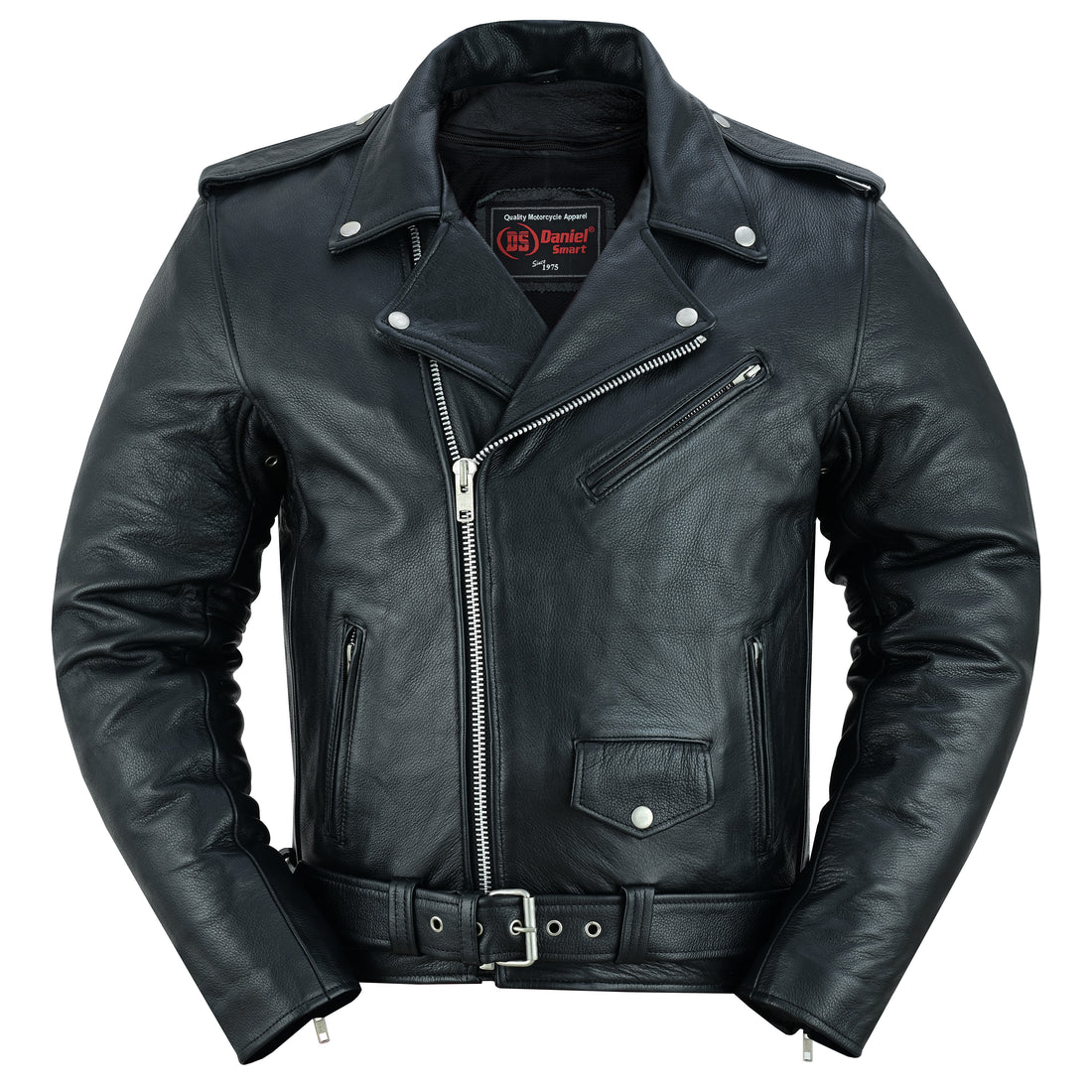 DS  Men's Premium Classic Plain Side Police Style Jacket - Black