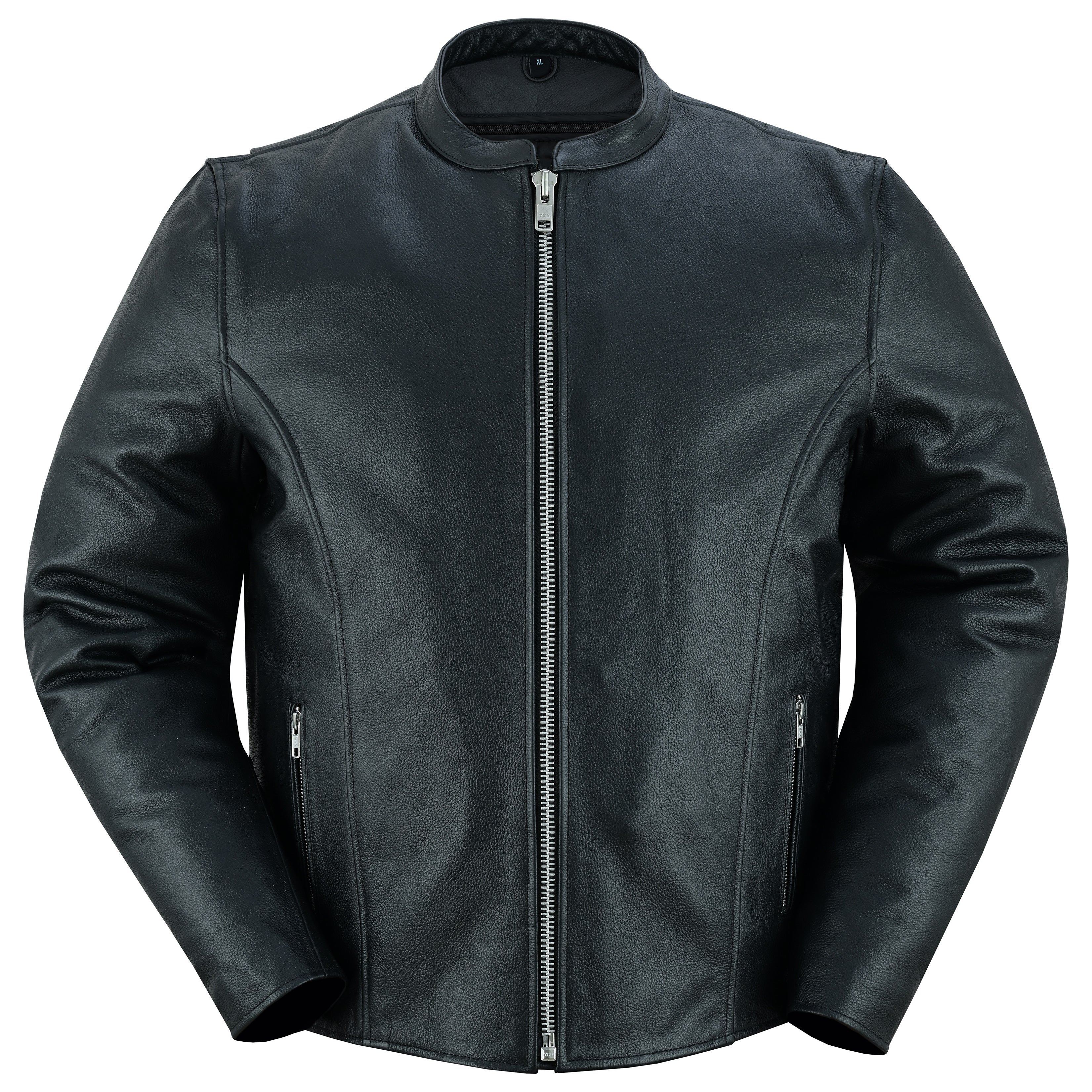 Rivo Men’s Black Leather Motorcycle Jacket Men's Leather Jackets Renegade Classics