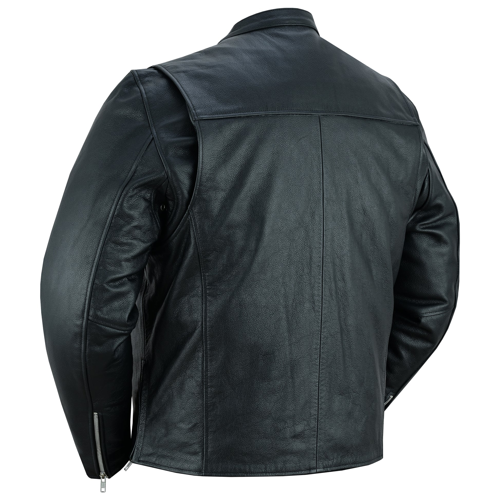 Rivo Men’s Black Leather Motorcycle Jacket Men's Leather Jackets Renegade Classics