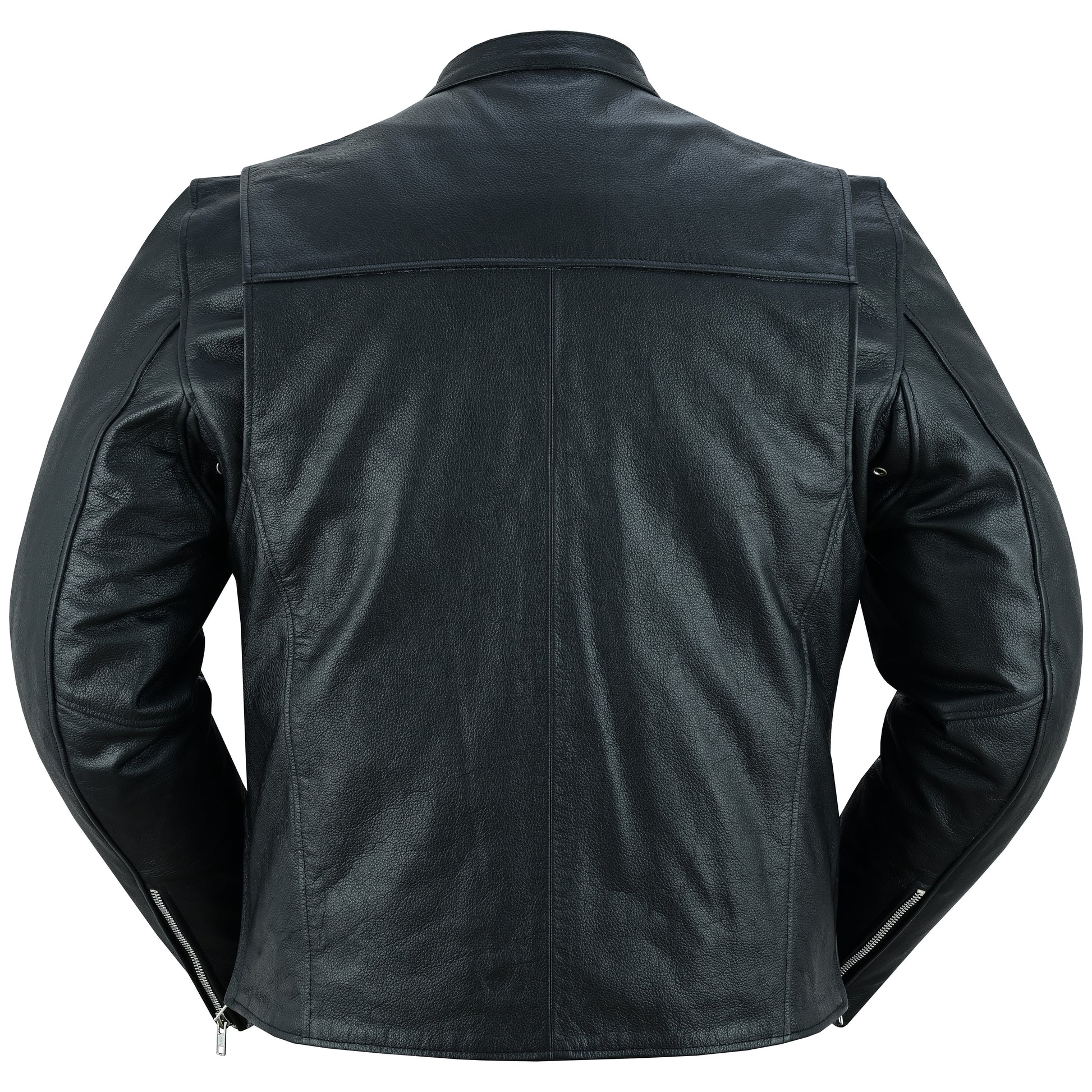 Rivo Men’s Black Leather Motorcycle Jacket Men's Leather Jackets Renegade Classics
