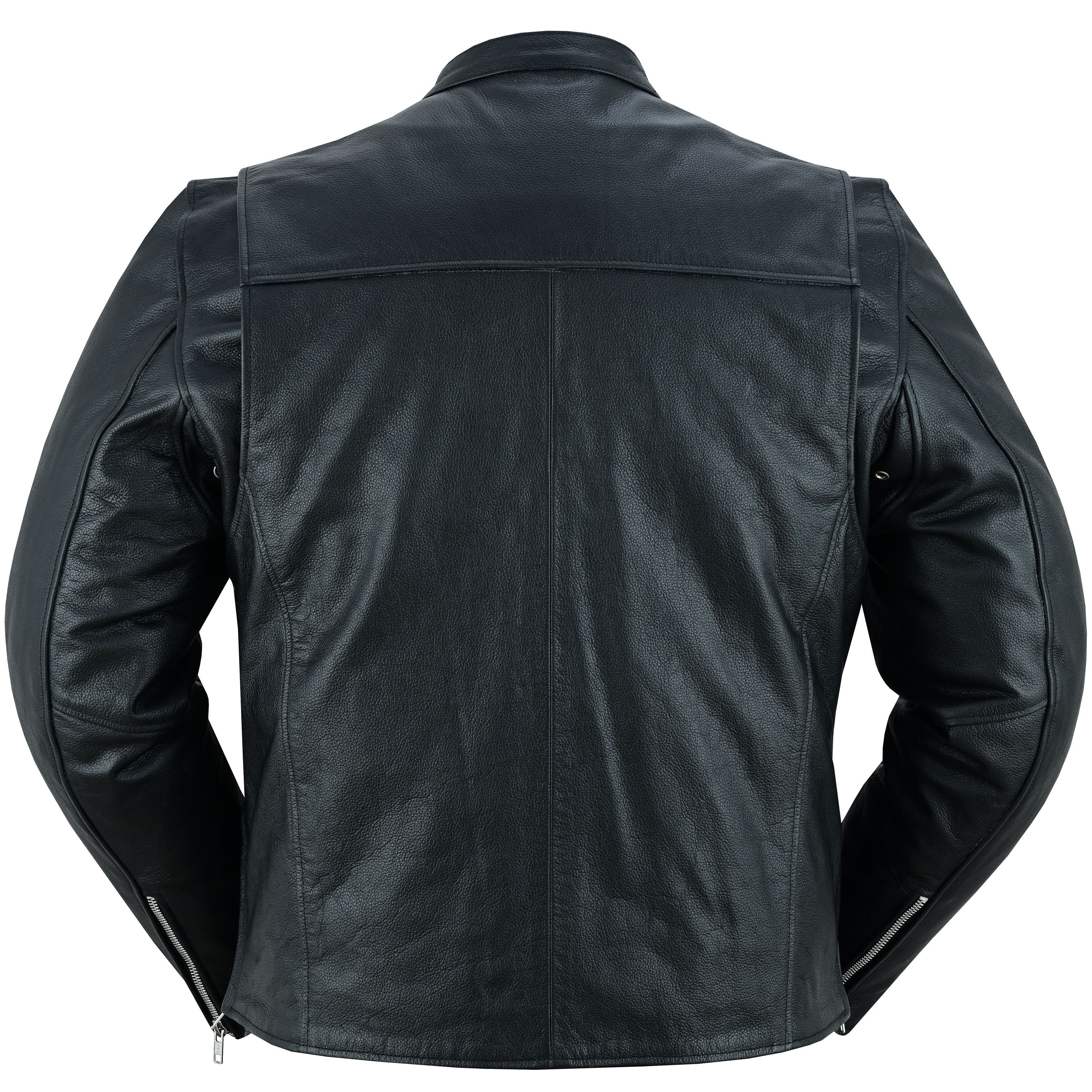 Rivo Men’s Black Leather Motorcycle Jacket Men's Leather Jackets Renegade Classics