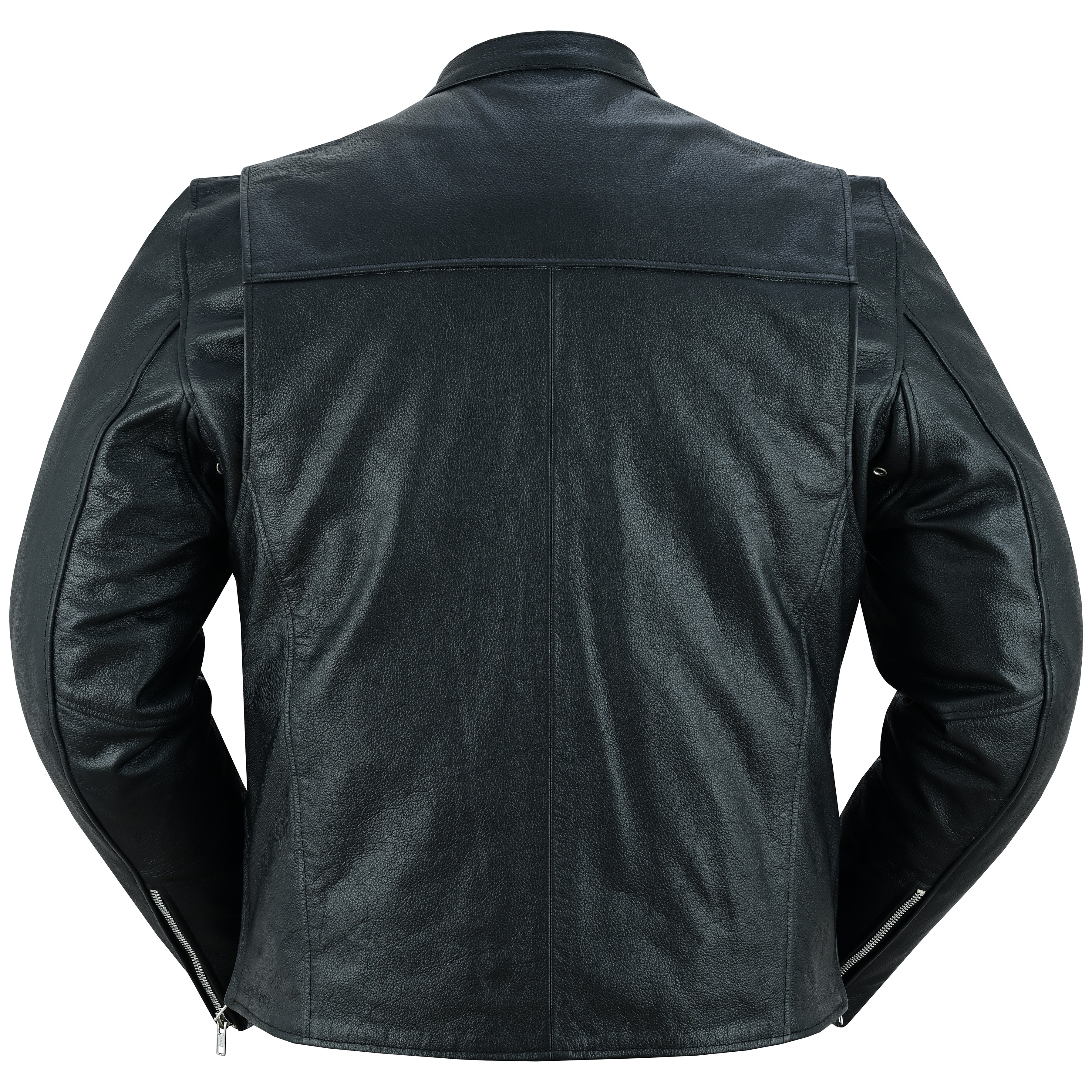 Rivo Men’s Black Leather Motorcycle Jacket Men's Leather Jackets Renegade Classics