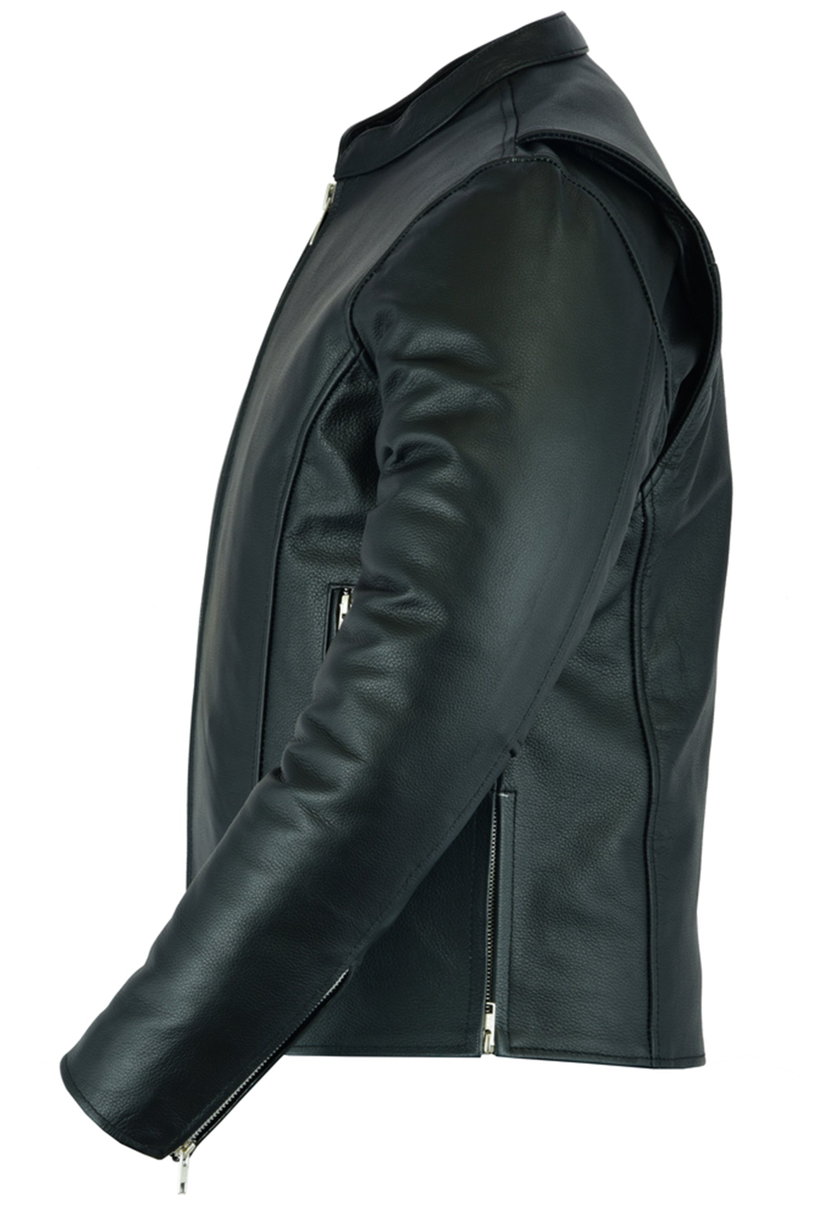 Rivo Men’s Black Leather Motorcycle Jacket Men's Leather Jackets Renegade Classics