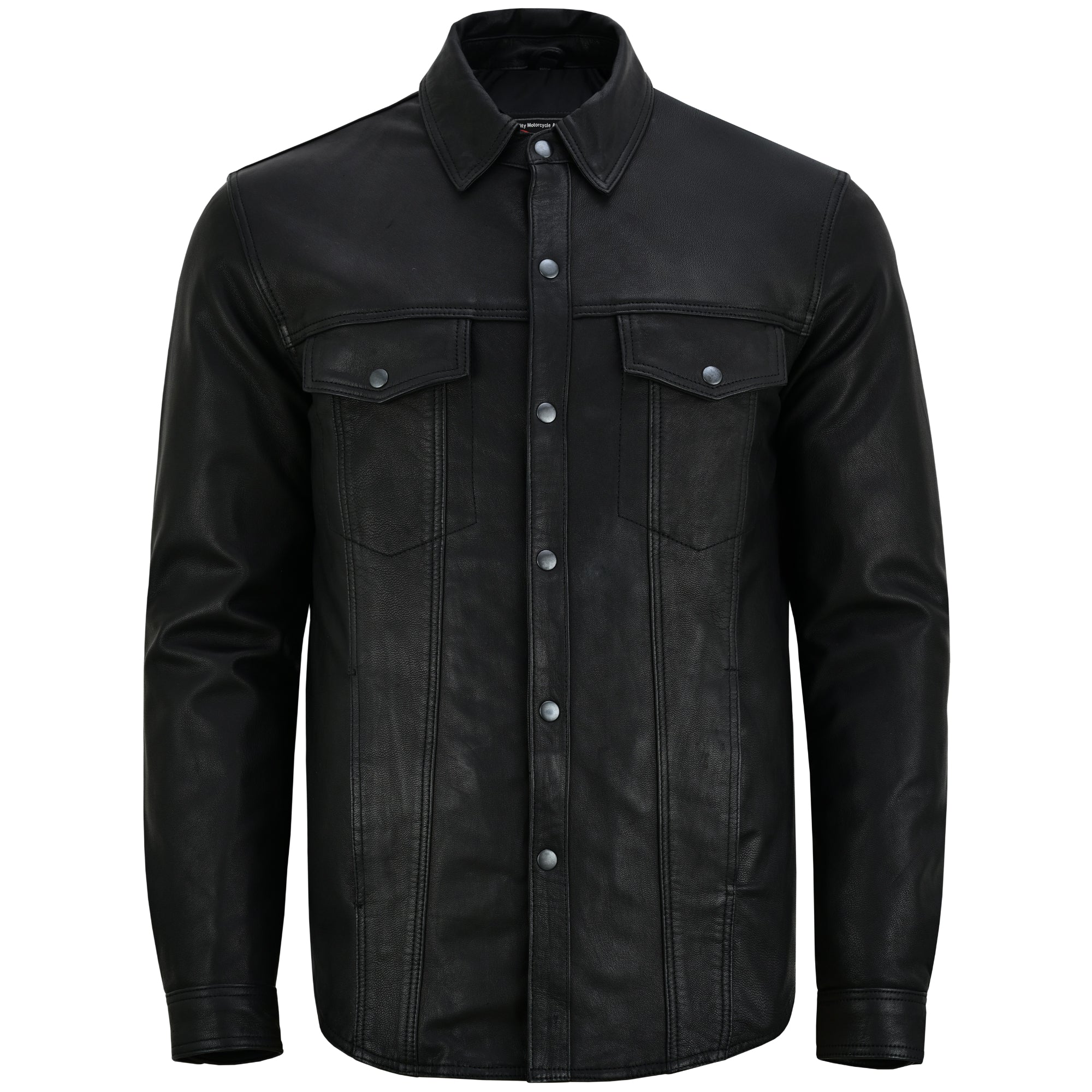 Midnight Men's Black Leather Motorcycle Shirt Men's Leather Jackets Renegade Classics