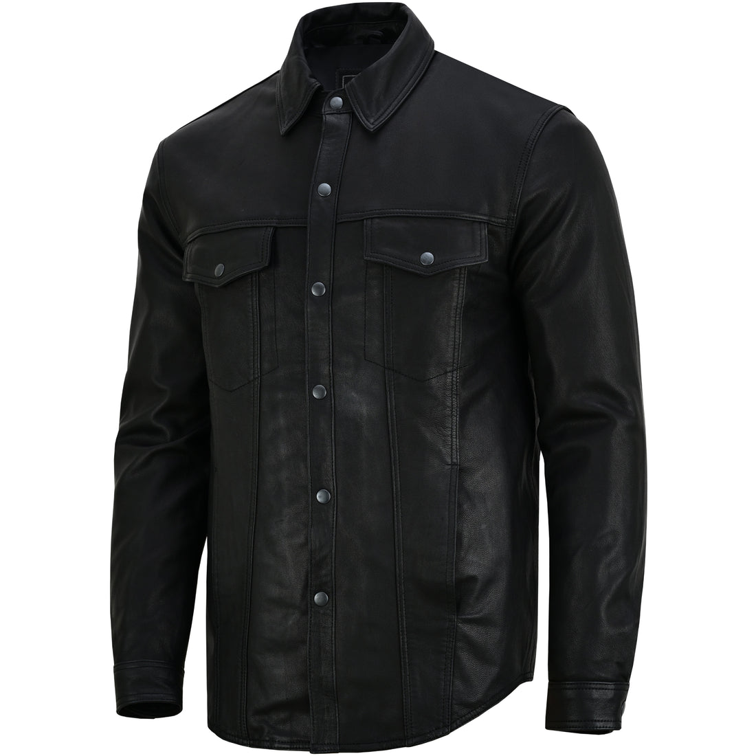 DS Men’s Premium Lightweight  Black Leather Shirt