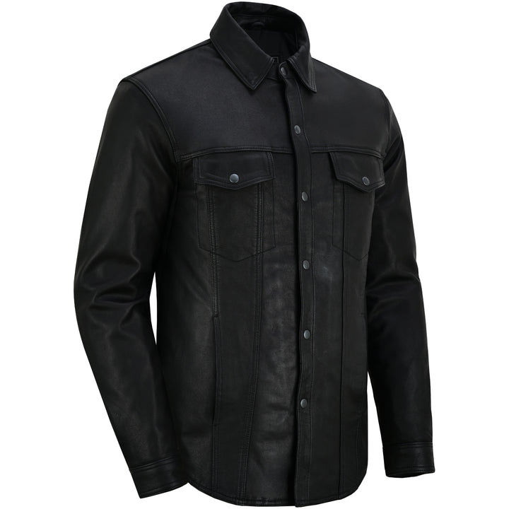 DS Men’s Premium Lightweight  Black Leather Shirt