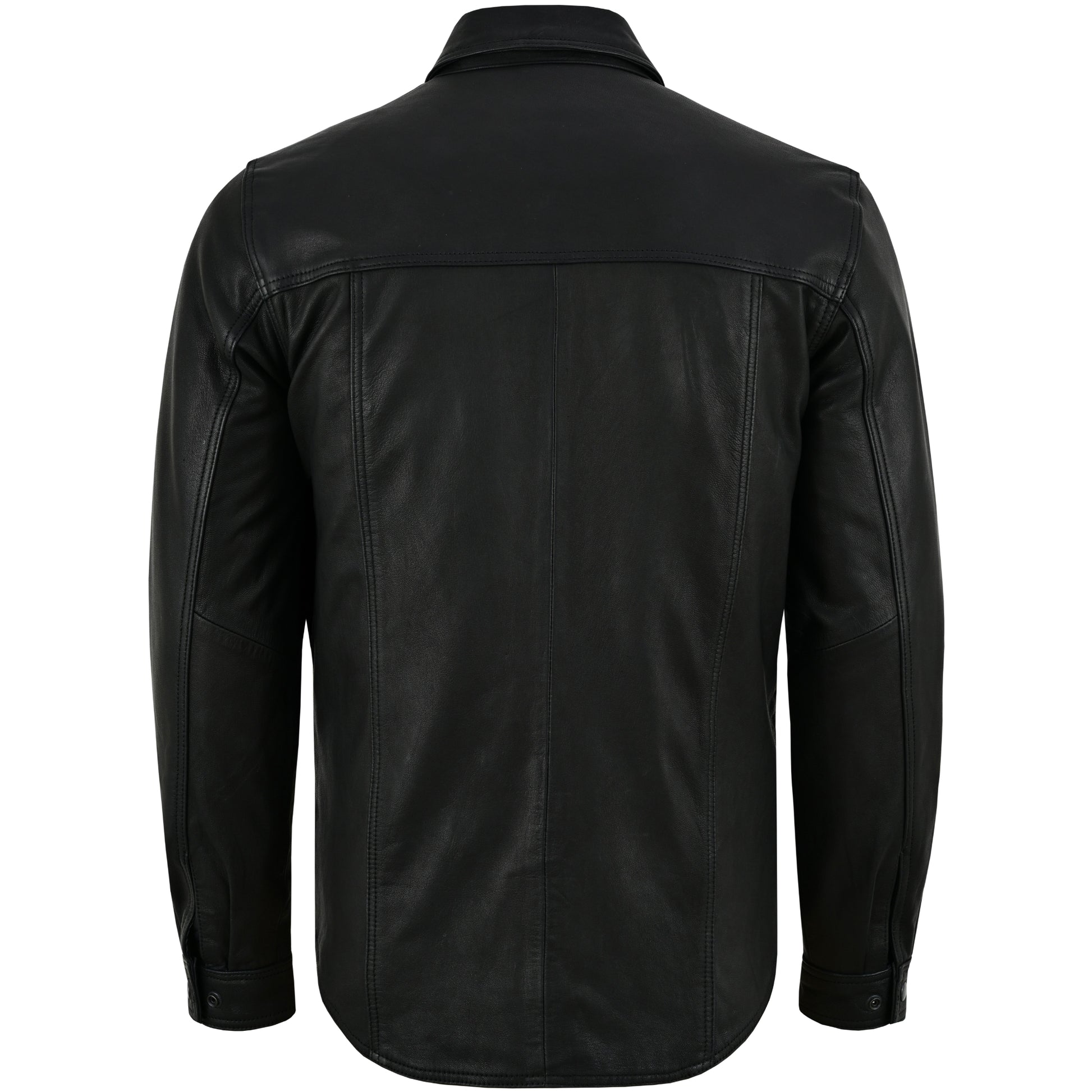 Midnight Men's Black Leather Motorcycle Shirt Men's Leather Jackets Renegade Classics