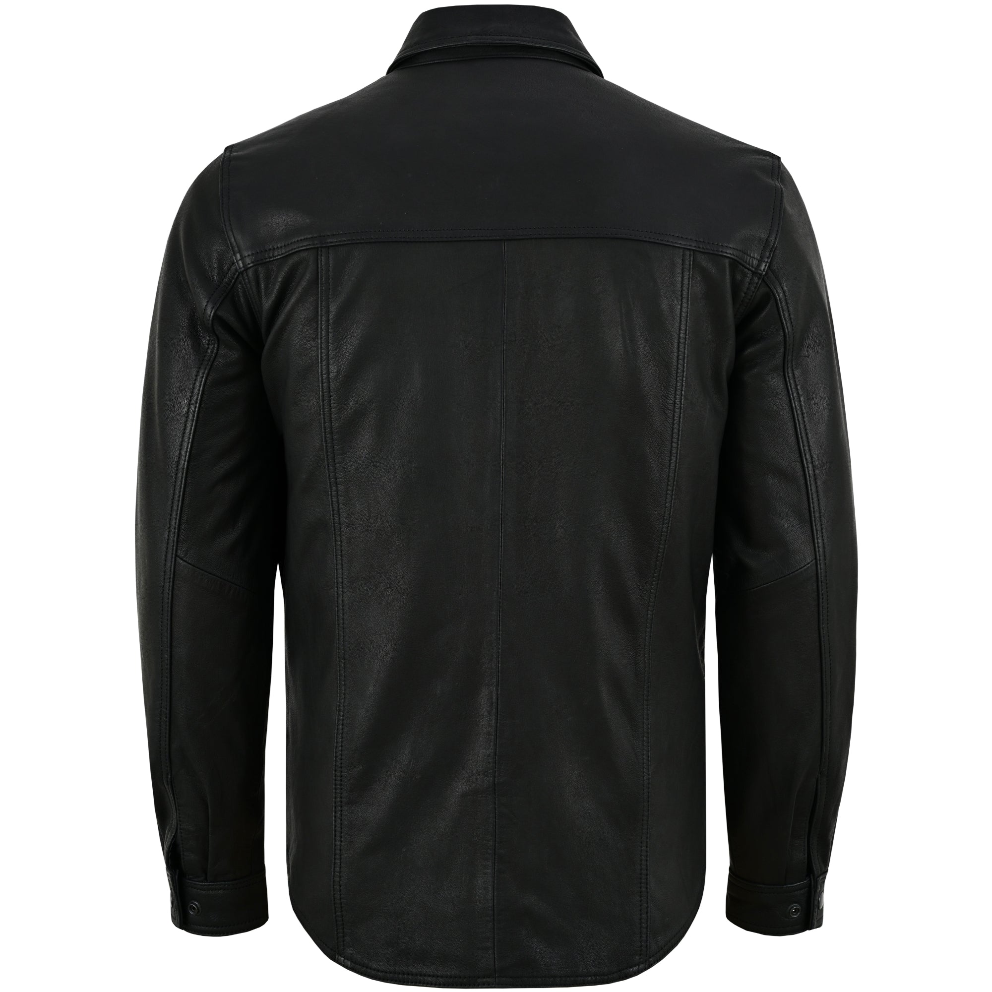 Midnight Men's Black Leather Motorcycle Shirt Men's Leather Jackets Renegade Classics