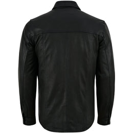 Midnight Men's Black Leather Motorcycle Shirt Men's Leather Jackets Renegade Classics