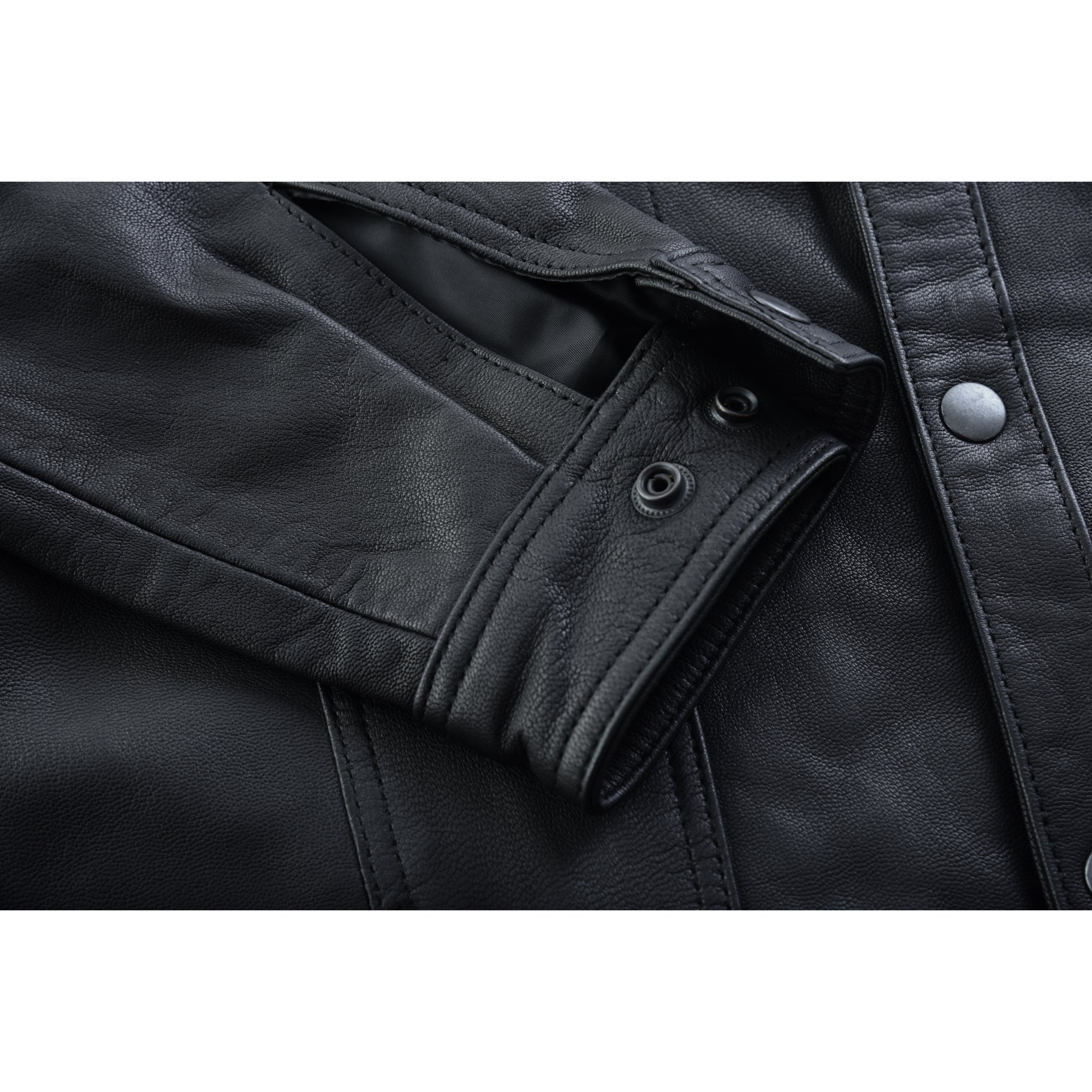 Midnight Men's Black Leather Motorcycle Shirt Men's Leather Jackets Renegade Classics