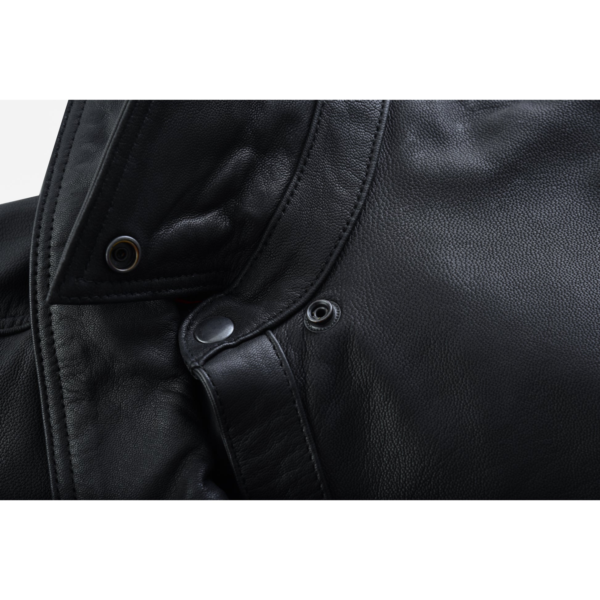 Midnight Men's Black Leather Motorcycle Shirt Men's Leather Jackets Renegade Classics