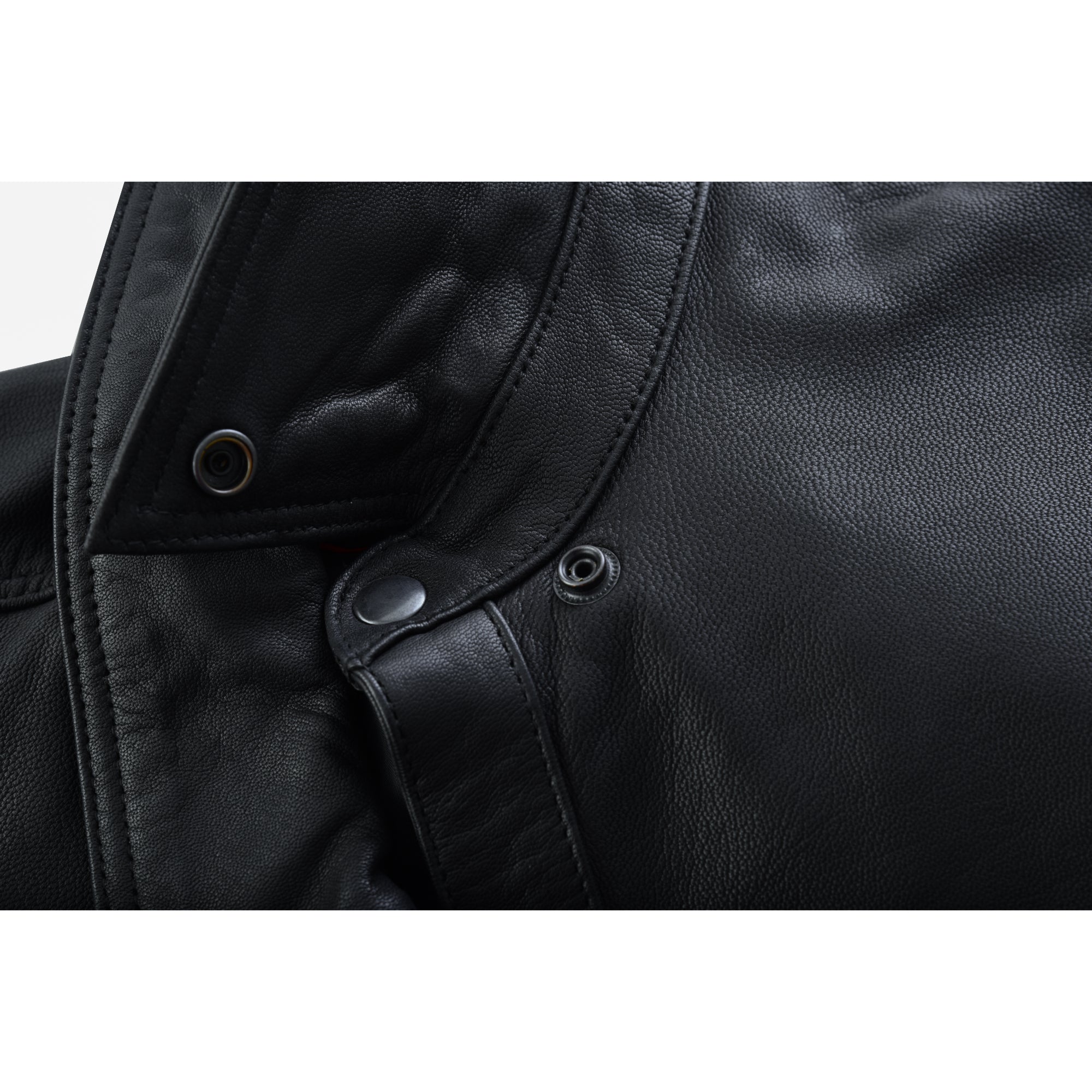 Midnight Men's Black Leather Motorcycle Shirt Men's Leather Jackets Renegade Classics