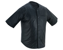 Jeter Men's Leather Motorcycle Shirt - Black Men's Shirts Renegade Classics