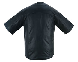Jeter Men's Leather Motorcycle Shirt - Black Men's Shirts Renegade Classics